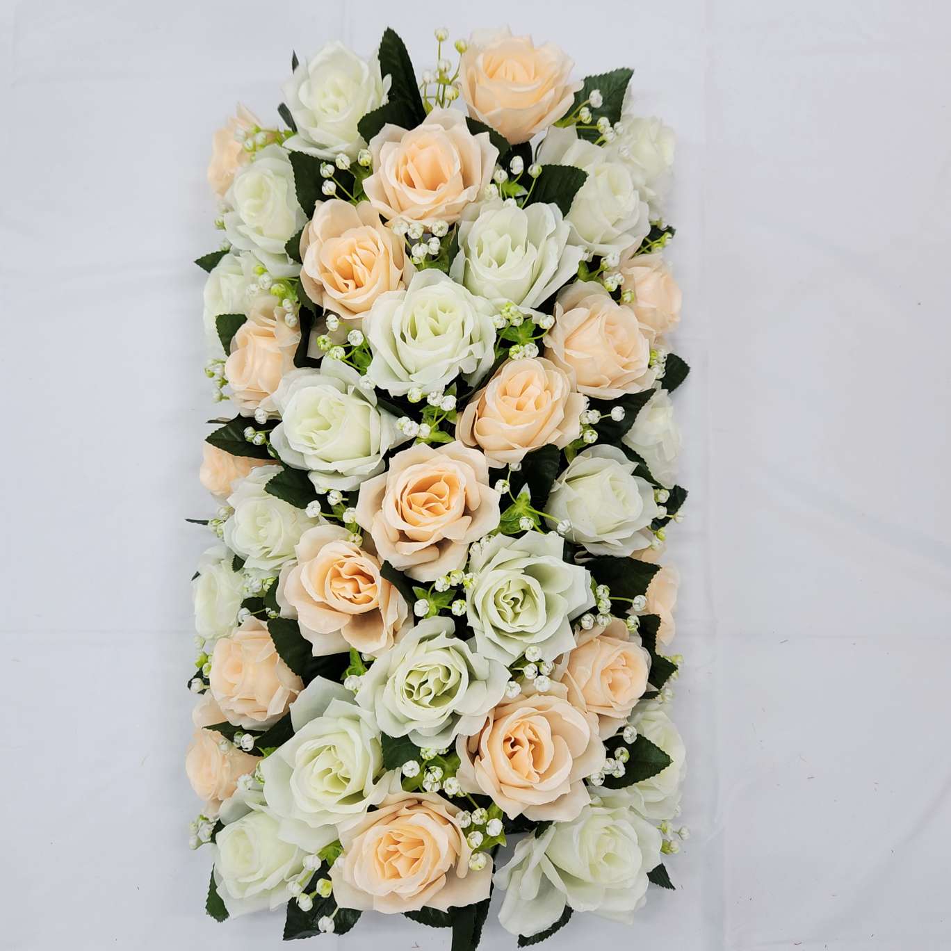 35头弯形花排地排花包柱子仿真园艺玫瑰花束防真插花钩织针织仿真花装饰品白底实物图