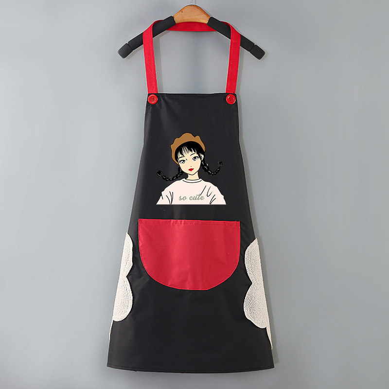Household waterproof, oil-proof and stain-proof cooking work clothes, Korean-style fashionable bib, unisex, kitchen chores, hand-drying and baking apron pic 11