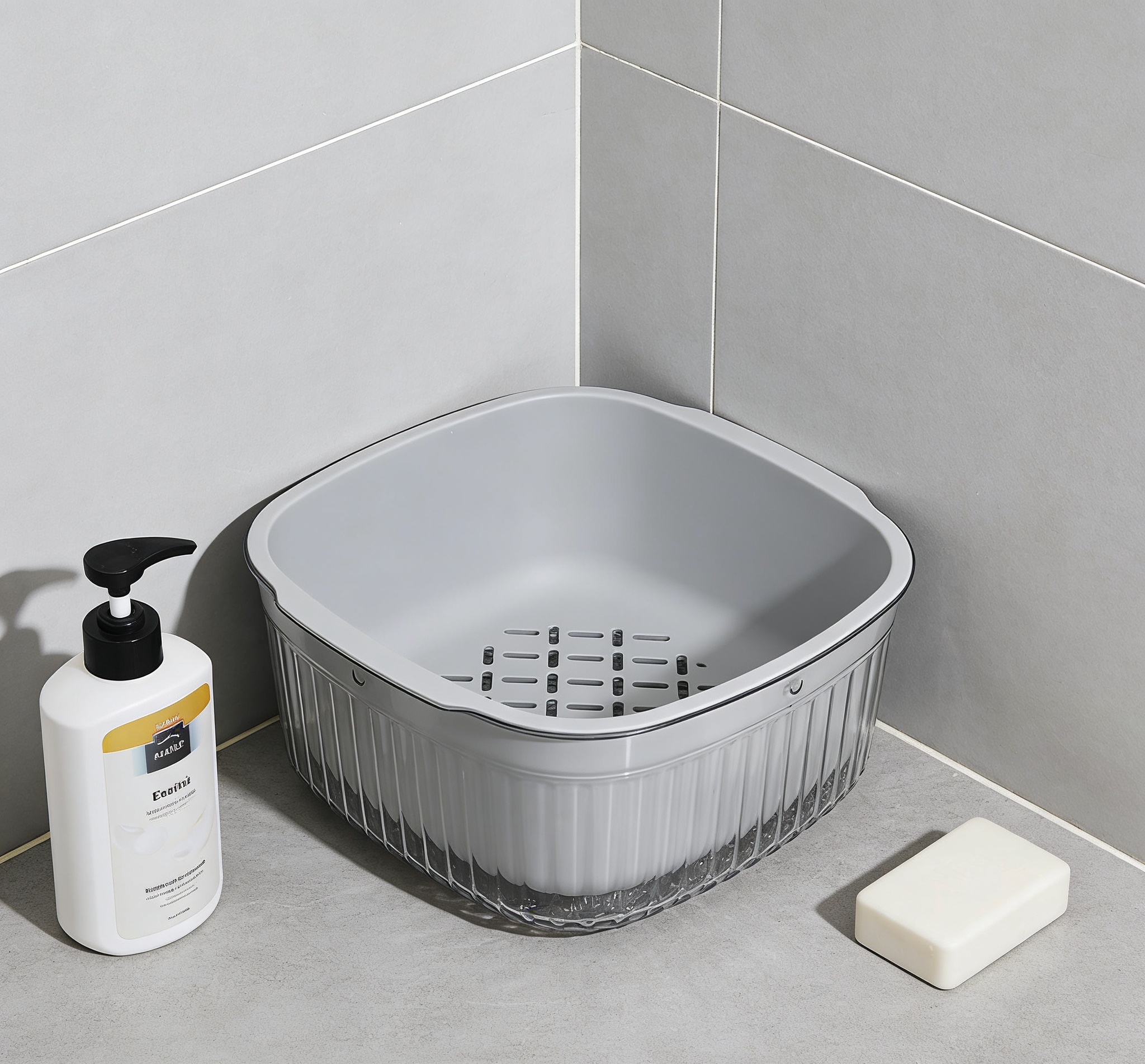 High appearance level double-layer draining basket, kitchen draining and storage two-in-one double-layer draining basket, household kitchen sink, plastic rice-washing basket ifa Item Picture