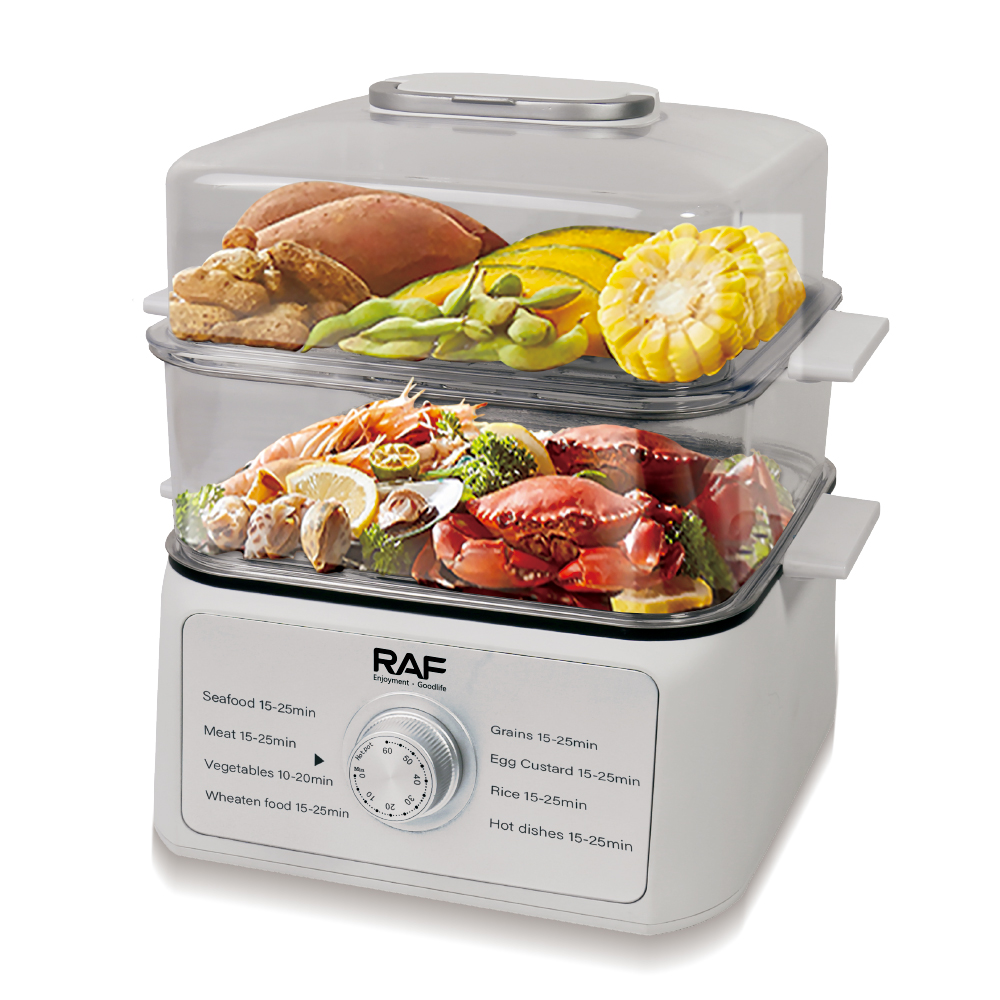 RAF European standard cross-border electric steamer 8L energy-saving double-layer steamer, large capacity stainless steel, easy to clean pic 8
