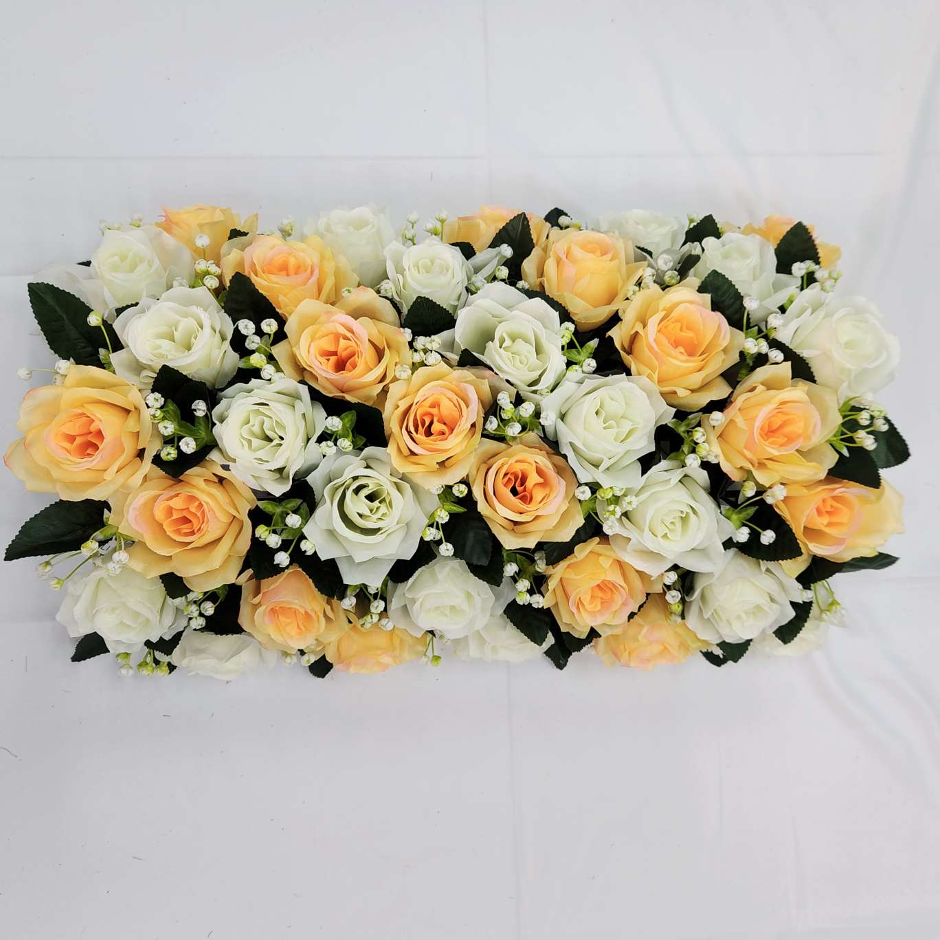 35头弯形花排地排花包柱子仿真园艺玫瑰花束防真插花钩织针织仿真花装饰品详情图8