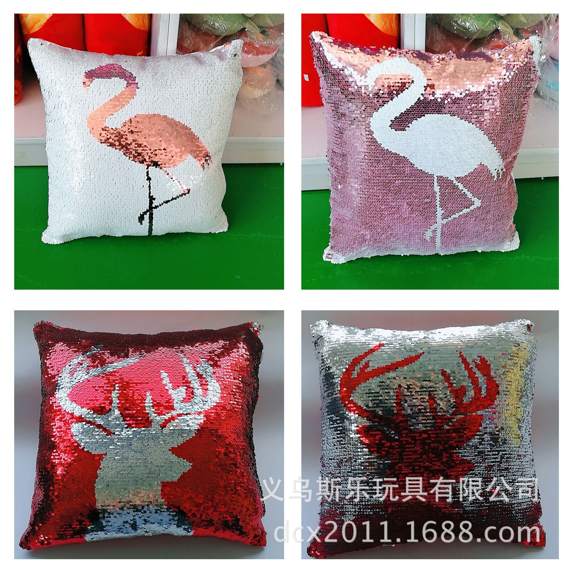 Customized double-sided color positioning embroidered sequin unicorn throw pillows sofa cushions flip print decorative items Specification image