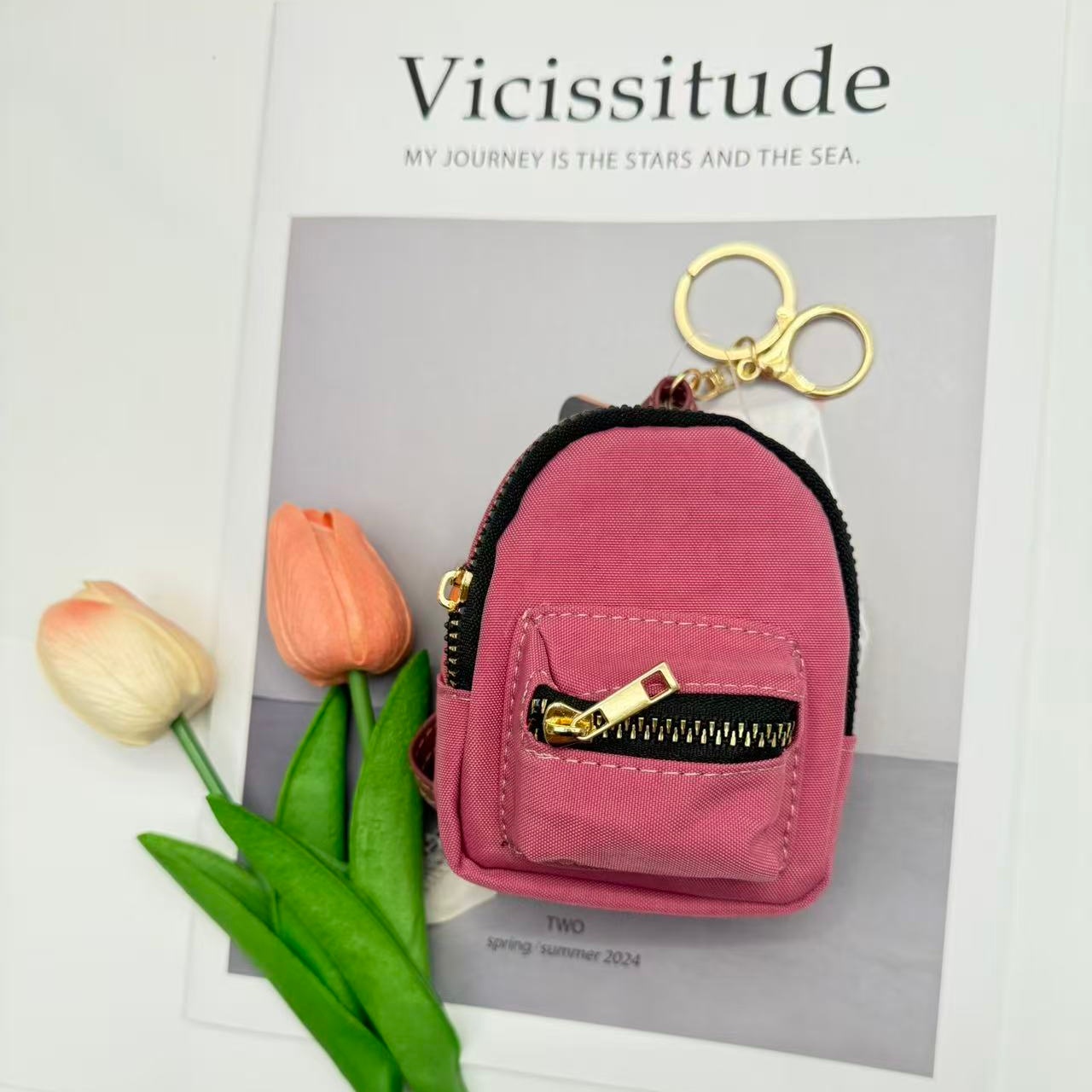 黑色迷你背包零钱包钥匙扣时尚百搭小巧轻便休闲潮流女包学生简约潮品细节图