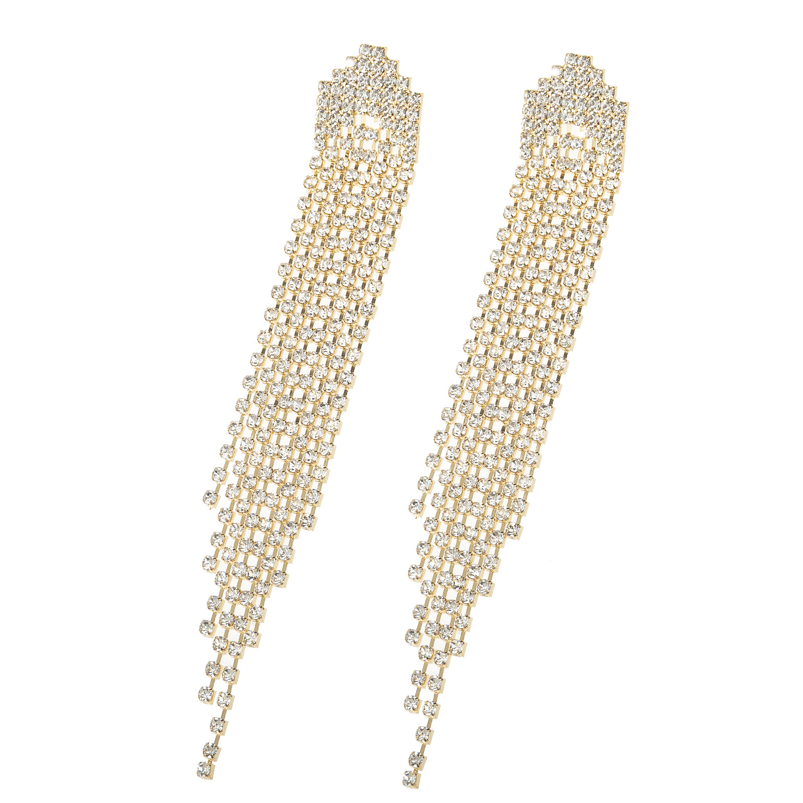Amazon's best-selling long tassel earrings are grand and exaggerated, with full diamonds and shiny earrings. They are luxurious, individual, trendy and versatile accessories for women's temperament details Picture
