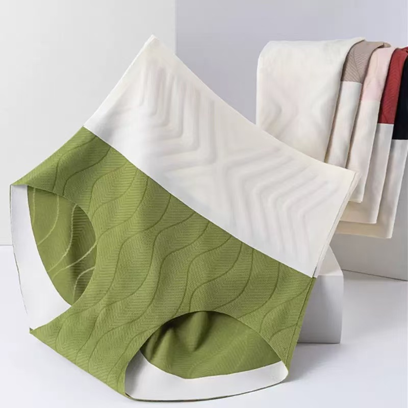 3306#3D果冻胶强力塑形裤，高腰收腹裸感冰丝无痕拼色提花内裤，质量非常好