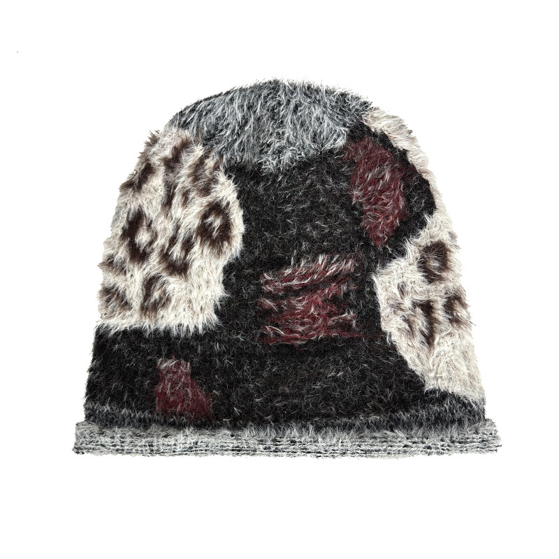 Autumn and winter retro coffee-colored dui Dui hat women's ear-protecting warm woolen hat pullover hat Korean-style versatile cold hat headwear Item Picture