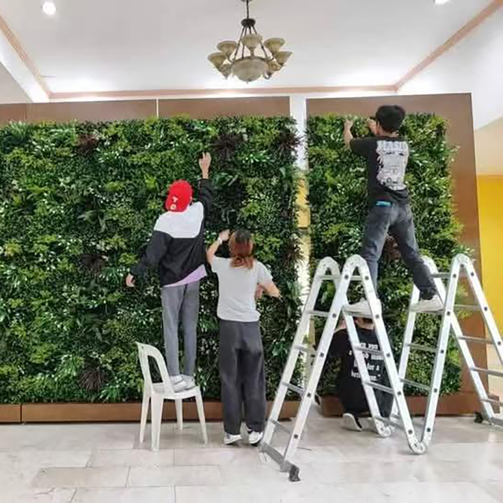 仿真植物苔藓花草组合篱笆现代简约风格办公室前台装饰人造绿植背景墙人造草坪详情11