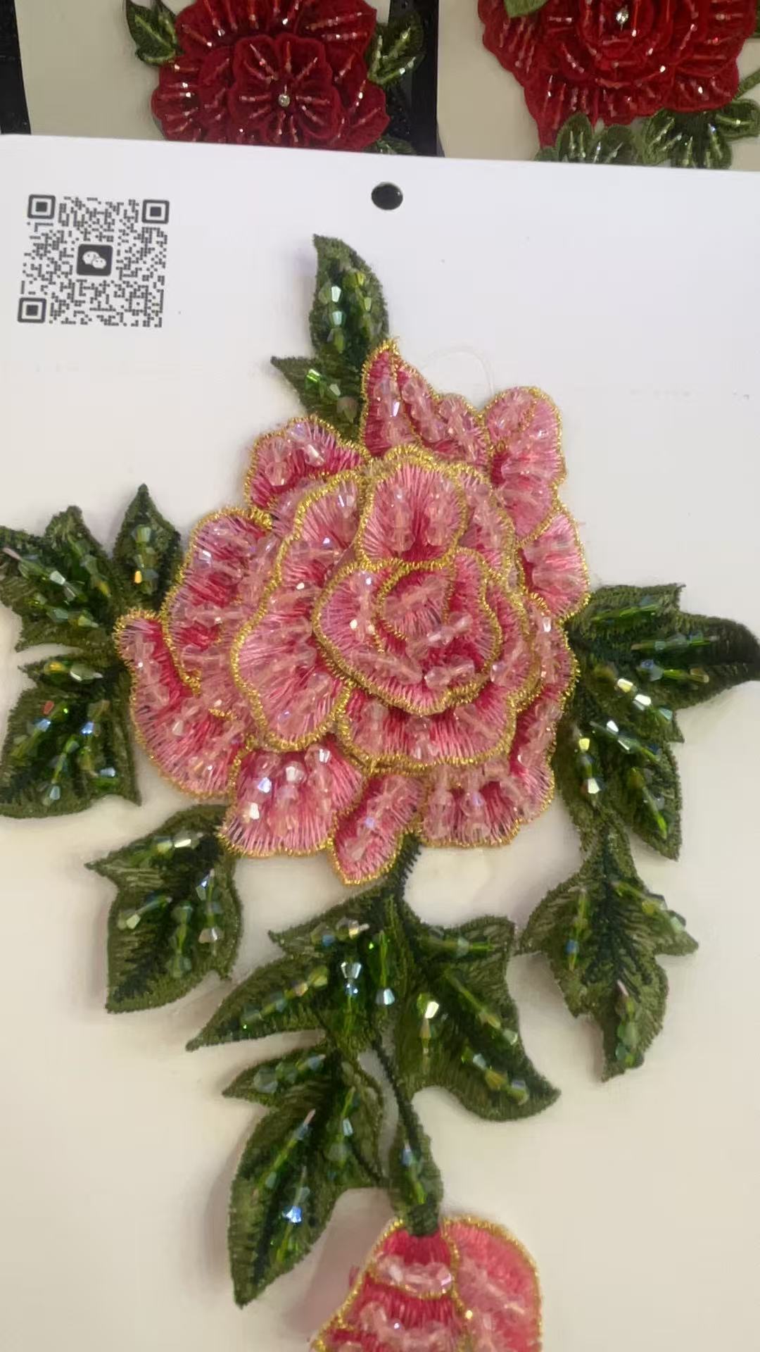 新款手工缝玻璃钻对花个花DIY婚纱礼服大衣外套服装饰品花边