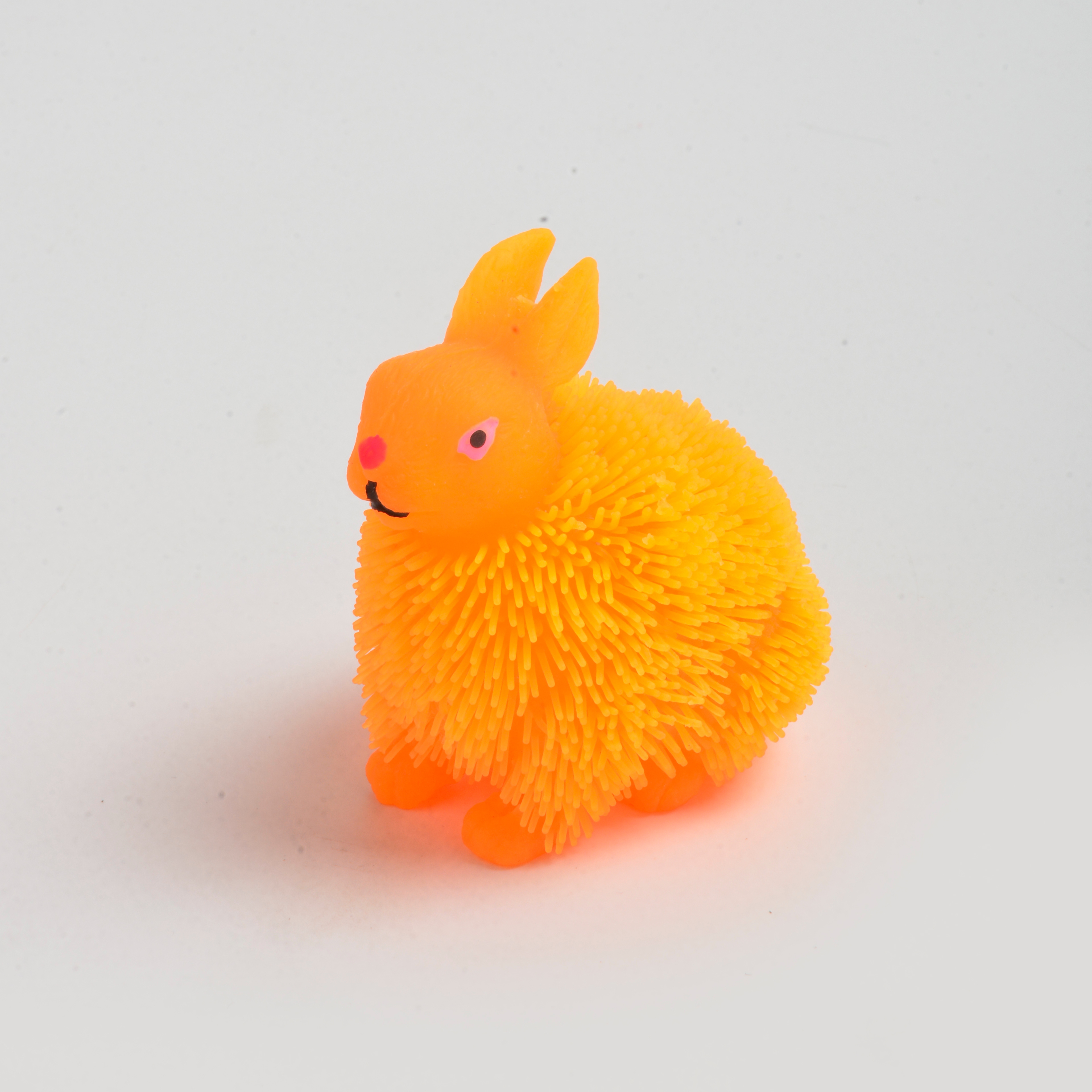 Children's toy TPR flashing fine-haired toy rabbit, suitable for children's educational entertainment, Easter stress-relief little rabbit full figure