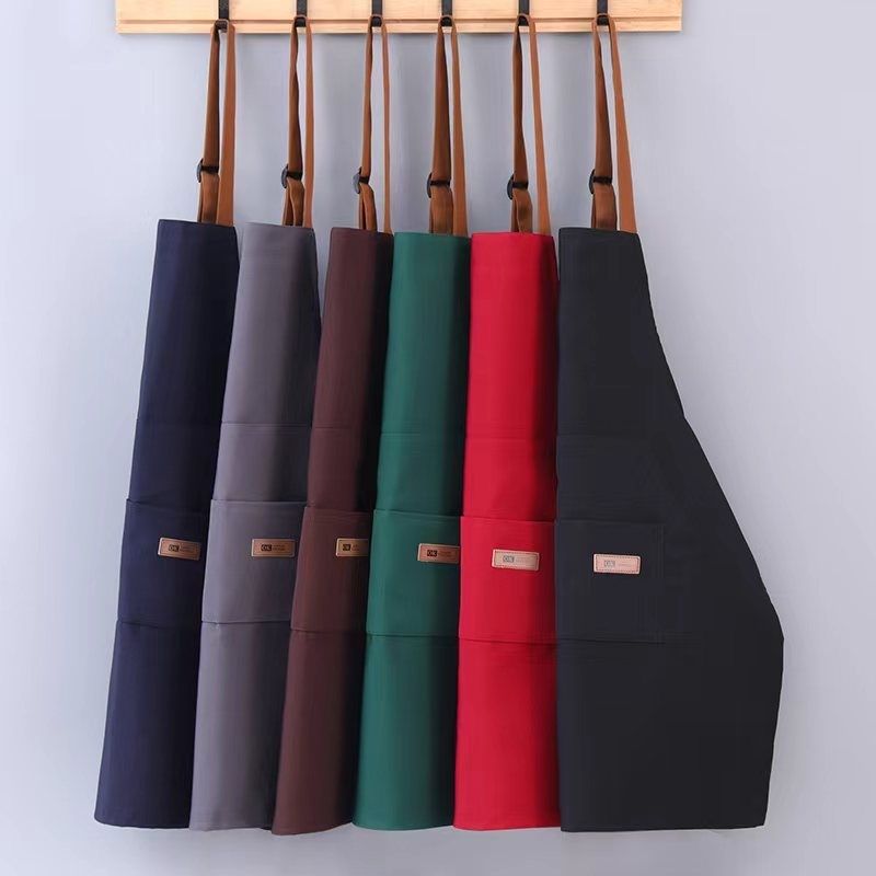 The apron is waterproof and oil-resistant. It can be used in the kitchen for cooking. The plain color is adjustable. The neck and waist are thickened. It is a special work uniform for the catering industry. It can be worn outside the barber shop for setting up a stall. Customized LOGO printing is available pic 13
