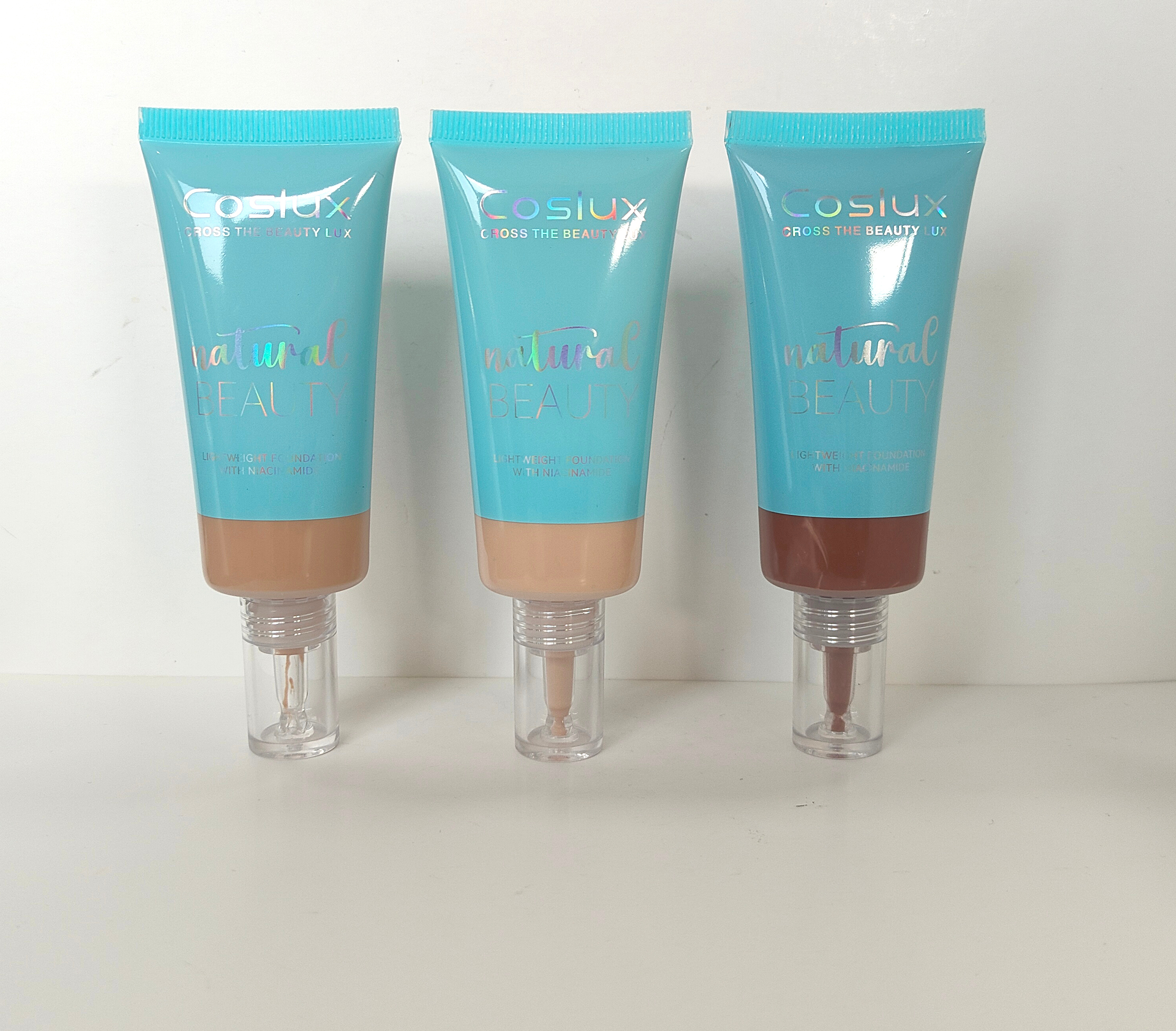 Niacinamide foundation for facial beauty is even and brightens the skin tone. It adheres lightly and has medium coverage. It spreads easily without sticking and is not prone to oxidation. Niacinamide foundation Specification image