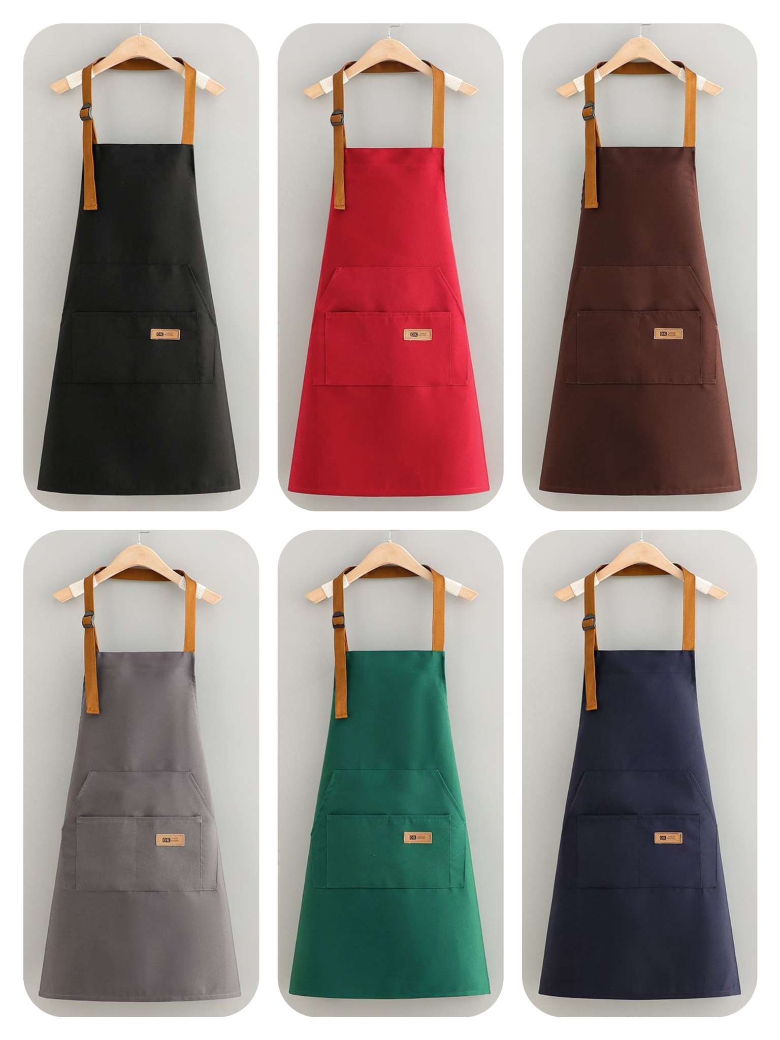 The apron is waterproof and oil-resistant. It can be used in the kitchen for cooking. The plain color is adjustable. The neck and waist are thickened. It is a special work uniform for the catering industry. It can be worn outside the barber shop for setting up a stall. Customized LOGO printing is available pic 10