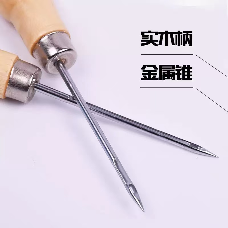 实木柄金属锥工具手动锥子坚固耐用维修工具多用途工艺配件详情4