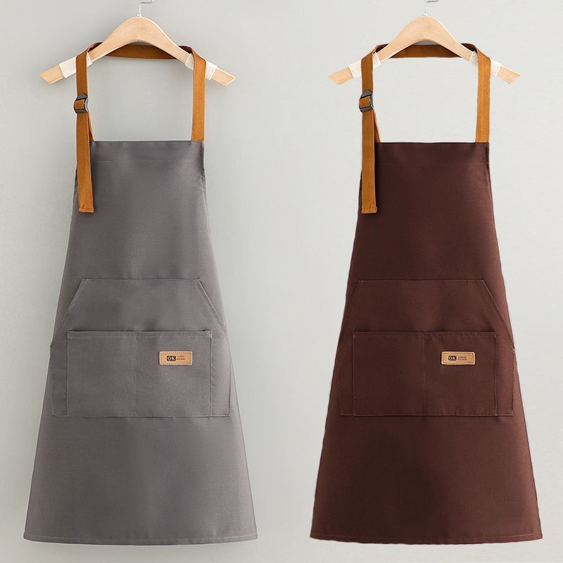 The apron is waterproof and oil-resistant. It can be used in the kitchen for cooking. The plain color is adjustable. The neck and waist are thickened. It is a special work uniform for the catering industry. It can be worn outside the barber shop for setting up a stall. Customized LOGO printing is available pic 9