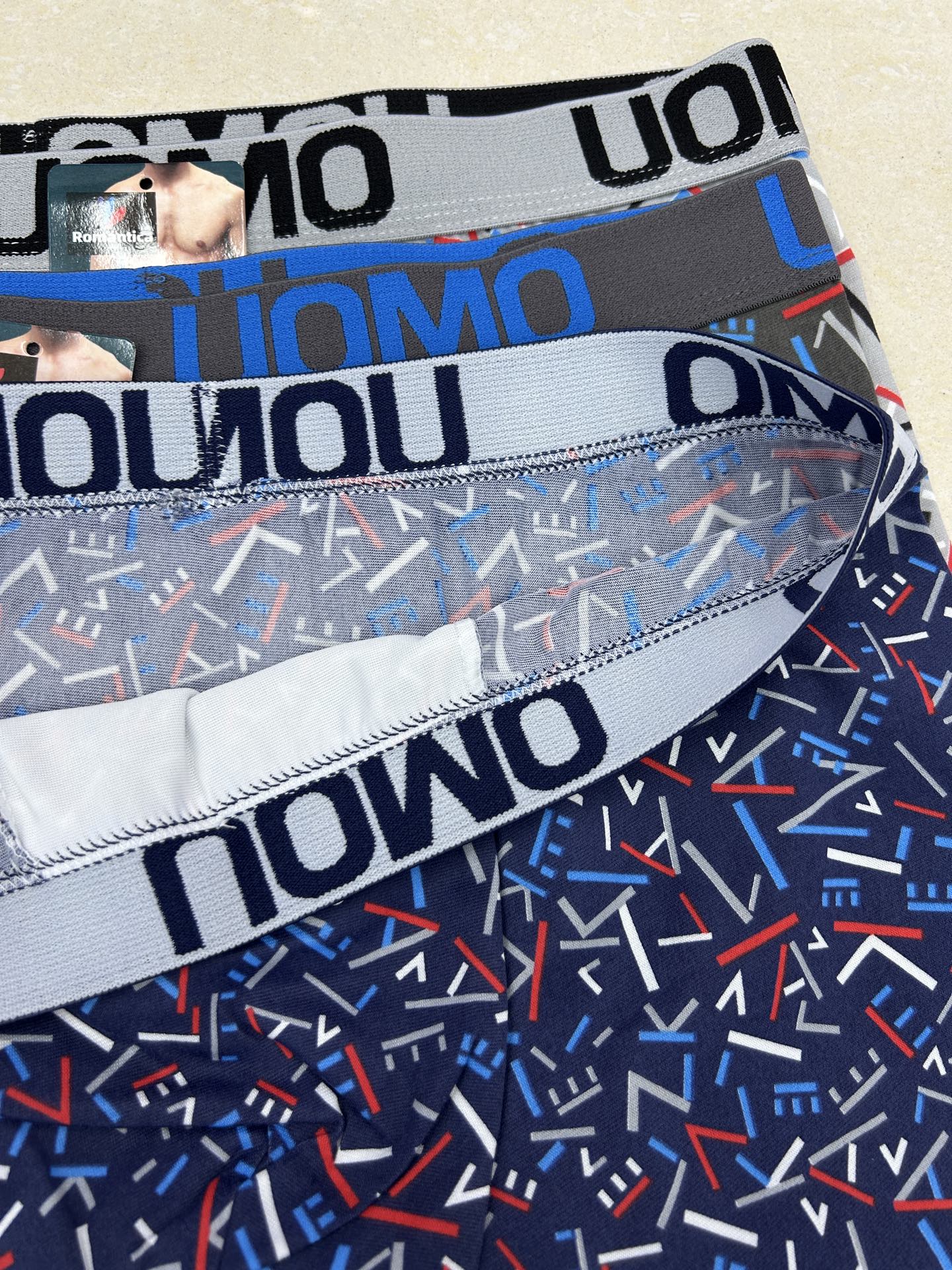 HY11705 men's oversized underwear for export to the Middle East and Africa is comfortable, breathable, solid-color printed with letched waistband details Picture