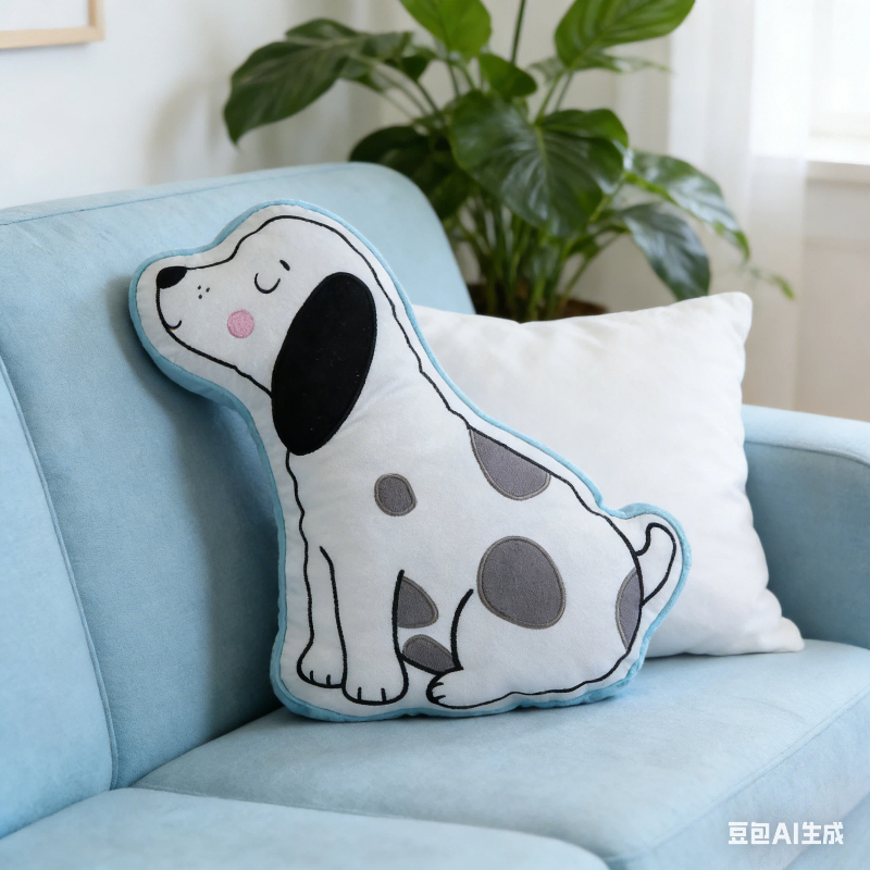 European-style, irregular-shaped dog plush cushions, sofa cushions, custom-made embroidered dolls, cushions, towels, and personalized embroidered cushions details Picture