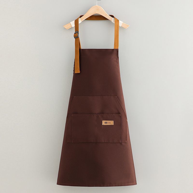 The apron is waterproof and oil-resistant. It can be used in the kitchen for cooking. The plain color is adjustable. The neck and waist are thickened. It is a special work uniform for the catering industry. It can be worn outside the barber shop for setting up a stall. Customized LOGO printing is available Specification image