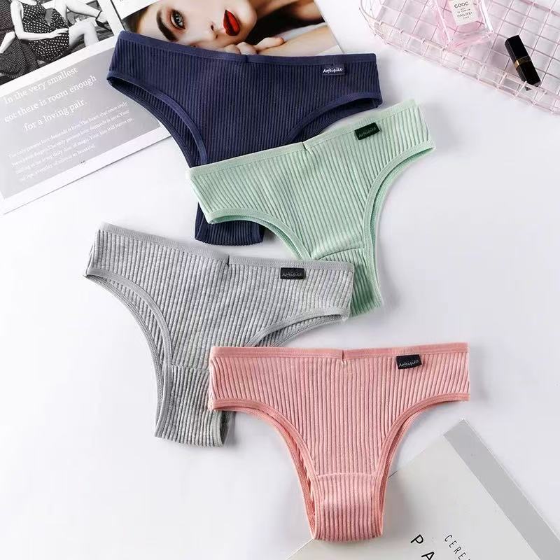 9273# Foreign trade export inventory: European and American feminine pure cotton bikini, large solid color mid-waisted tights, cotton crotch underwear for girls, women's underwear QNI Specification drawing
