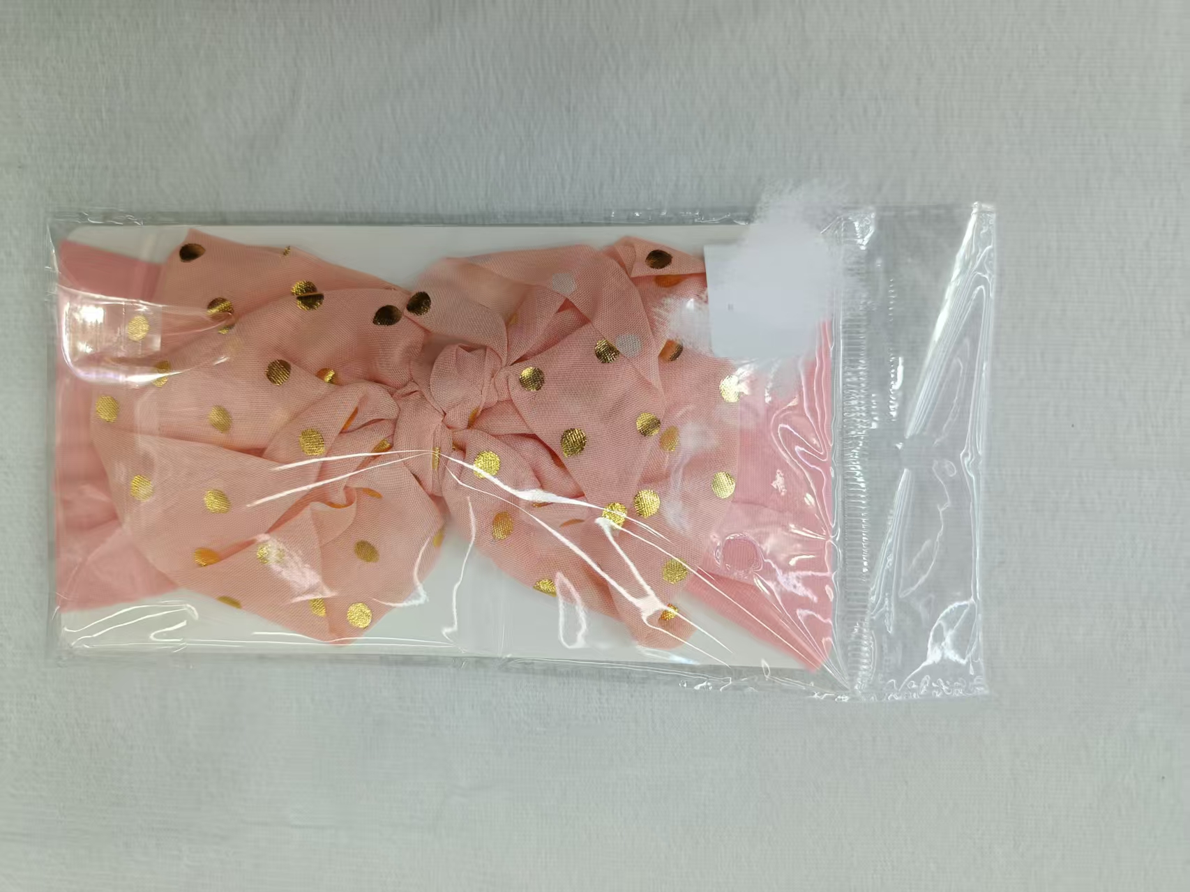 粉色波点蝴蝶结婴儿运动发带头饰柔软舒适宝宝头饰儿童头带运动头带