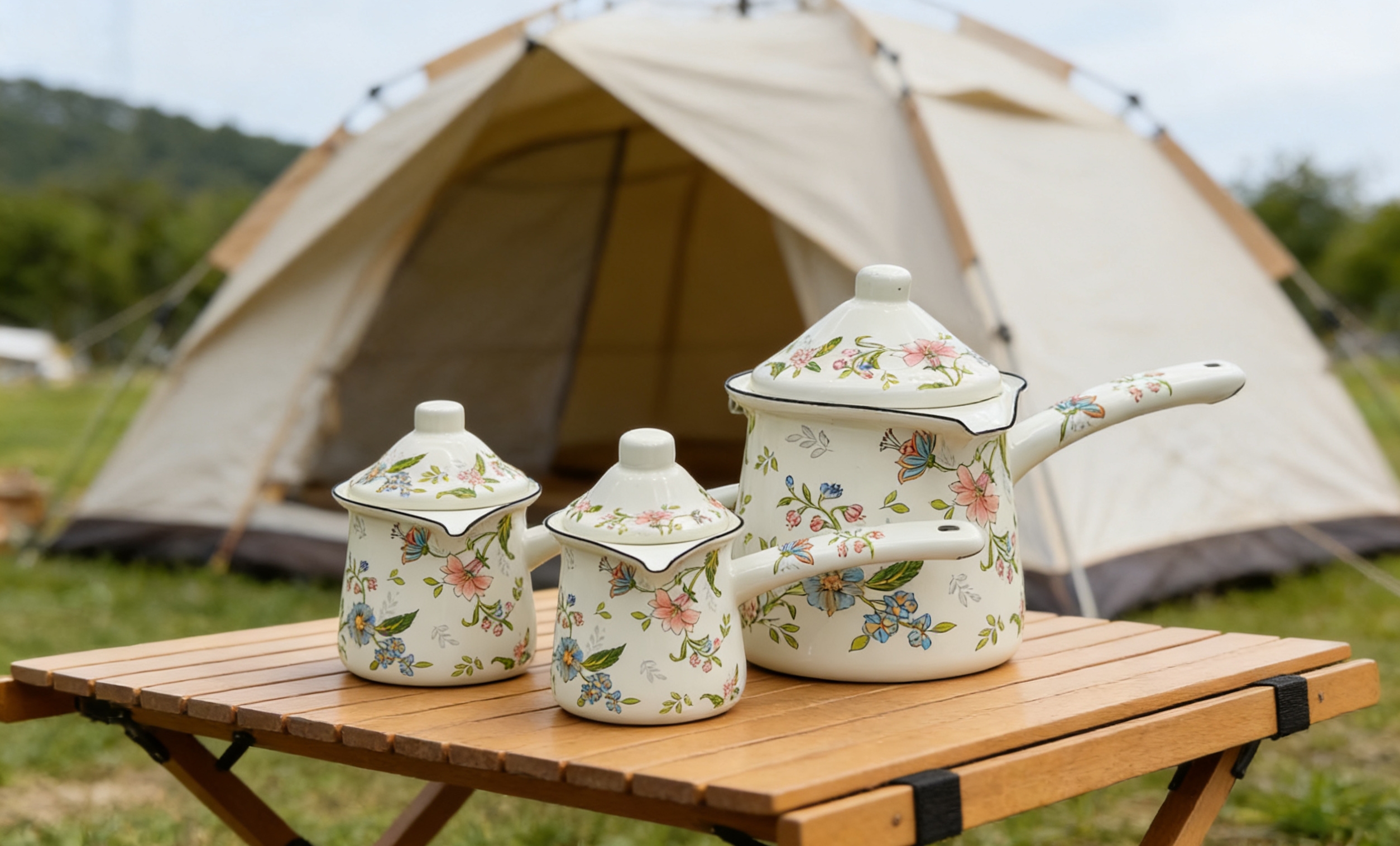 Floral-patterned purple clay tea set, portable tea set, gift tea set, household enamel tea set, coffee cup set wholesale Specification image