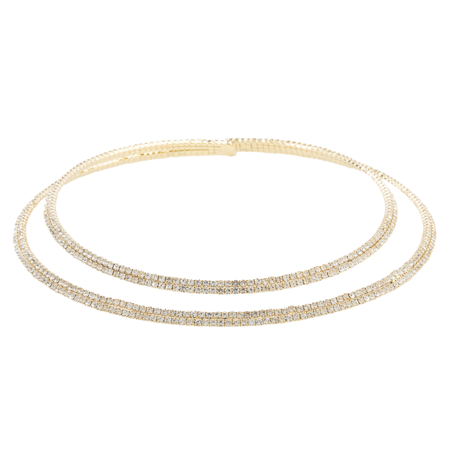 Cross-border high-end full-diamond sparkling necklaces from Europe and America, multi-row hollowed-out rhinestone choker, innovative, trendy, luxurious, elastic and personalized choker details Picture