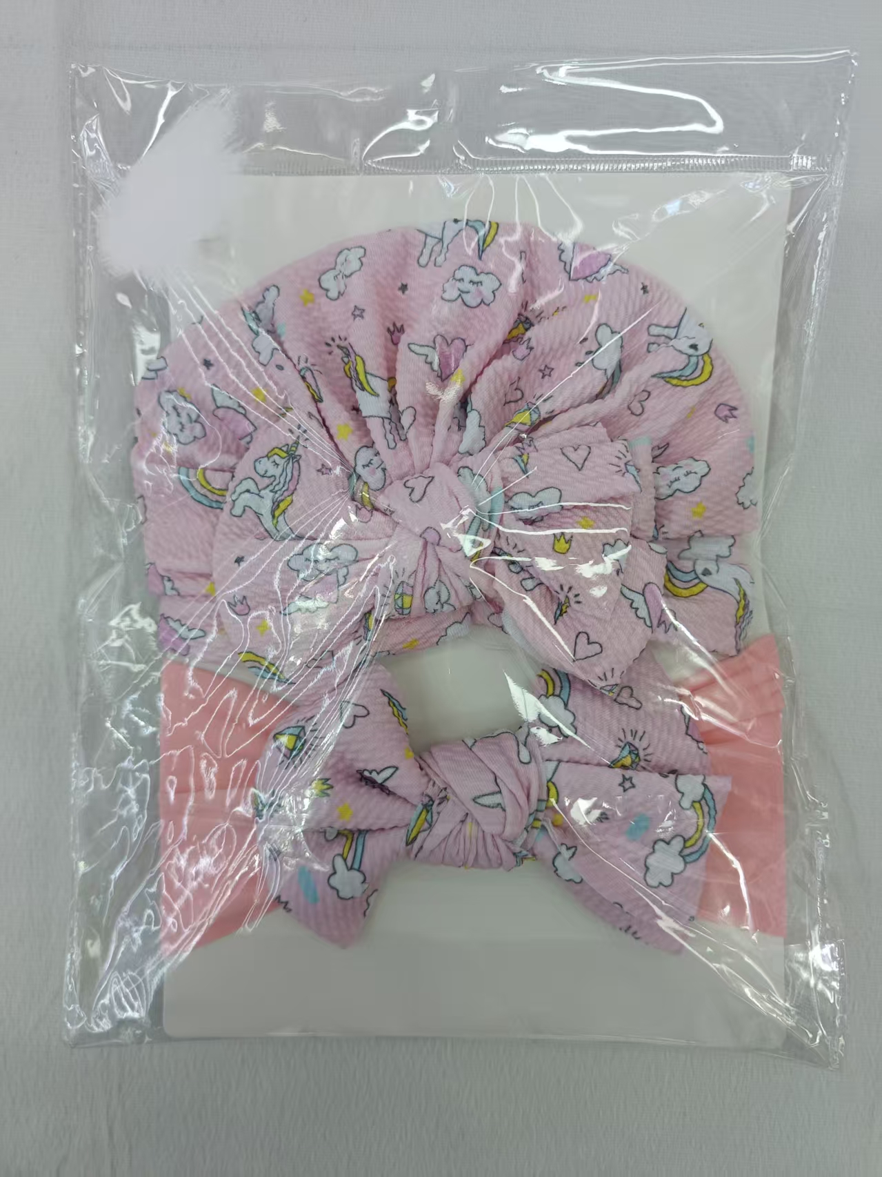 粉色独角兽图案婴儿运动发带儿童头饰宝宝头带弹力头饰运动头带柔软舒适