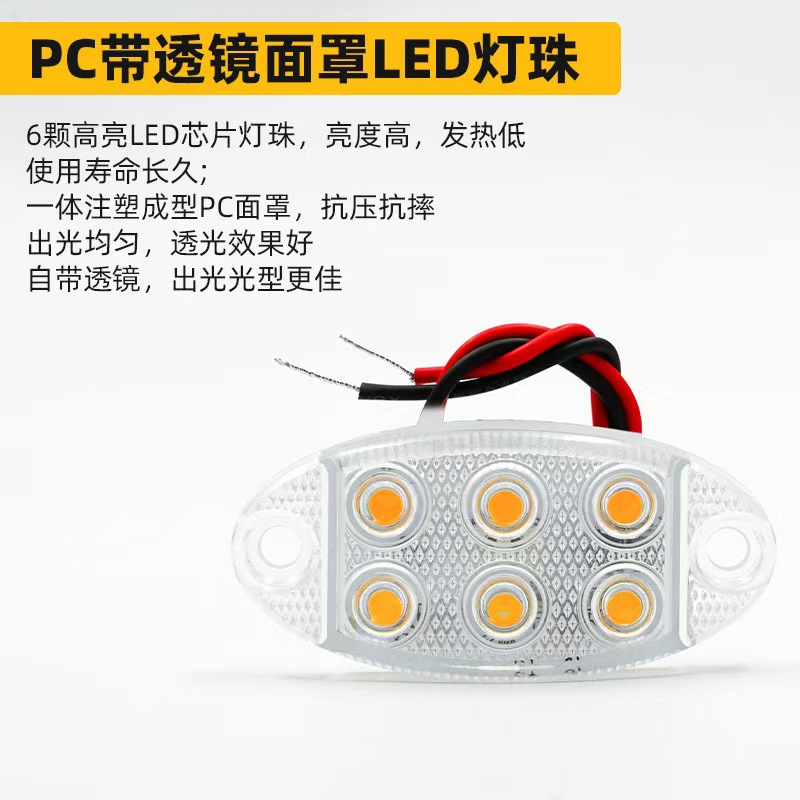 6-bead high-brightness waterproof truck LED flashing warning light, 12-80V RV trailer signal light, motorcycle width indicator light Application Scenario