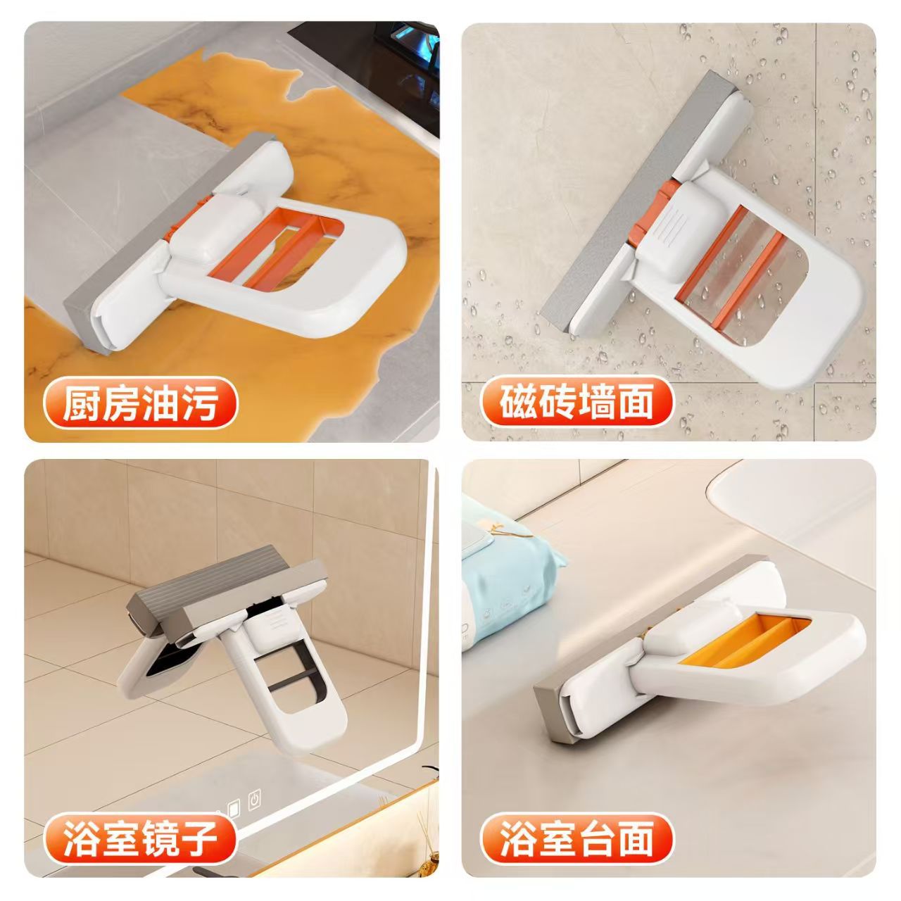 Desktop mini mop, mini folding handheld mini mop, hand-wash cleaning, dry and wet dual-purpose small rubber cotton mop Specification image