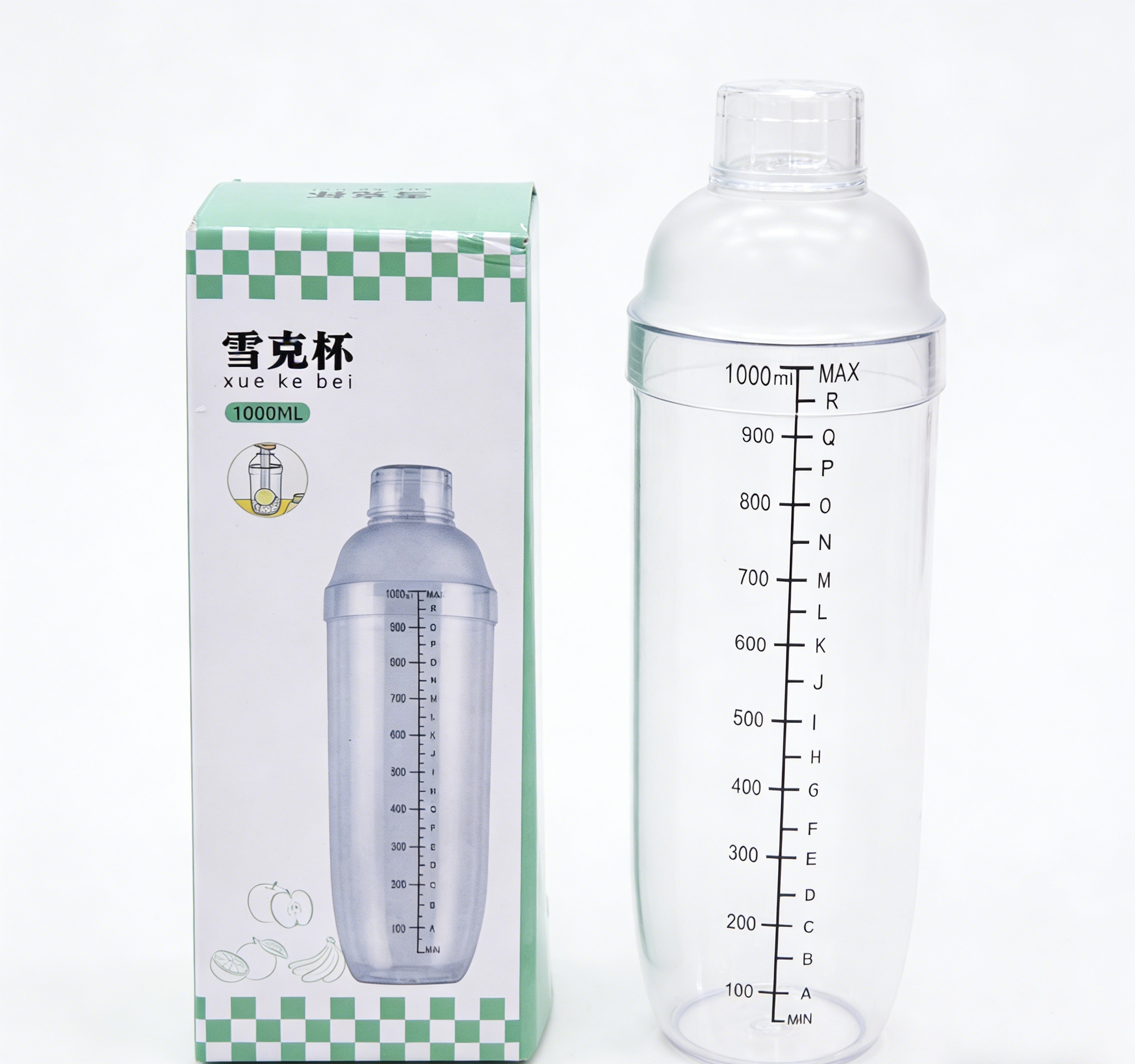 1000ml transparent shaker cup with scale, a special mixing utensil for milk tea shops, with a sealed lid to prevent leakage and a shaker cup Item Picture