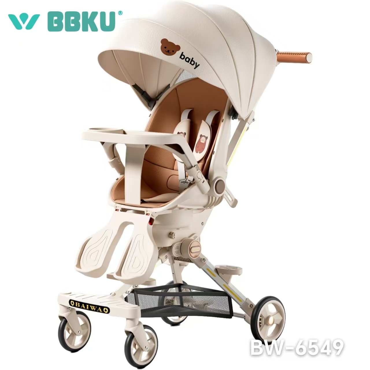 BBKU婴儿推车手推车溜娃神器儿童童车母婴用品轻便折叠多功能适用新生宝宝