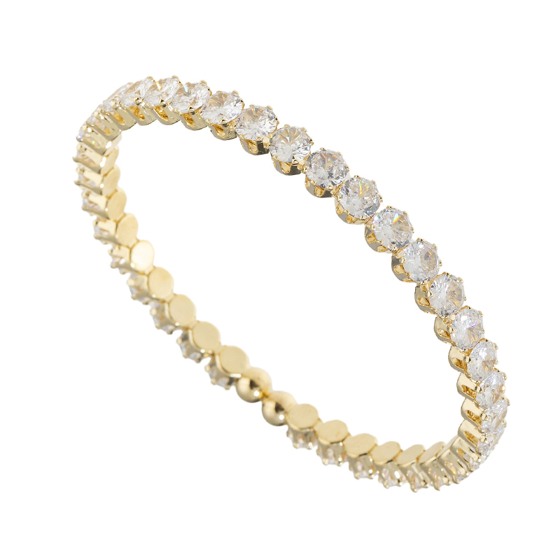 Manufacturer's supply of cross-border fashion and foreign trade accessories, single-row full zircon open bracelet, simple and exquisite, popular jewelry, versatile and elegant accessory for women's daily life thumbnail