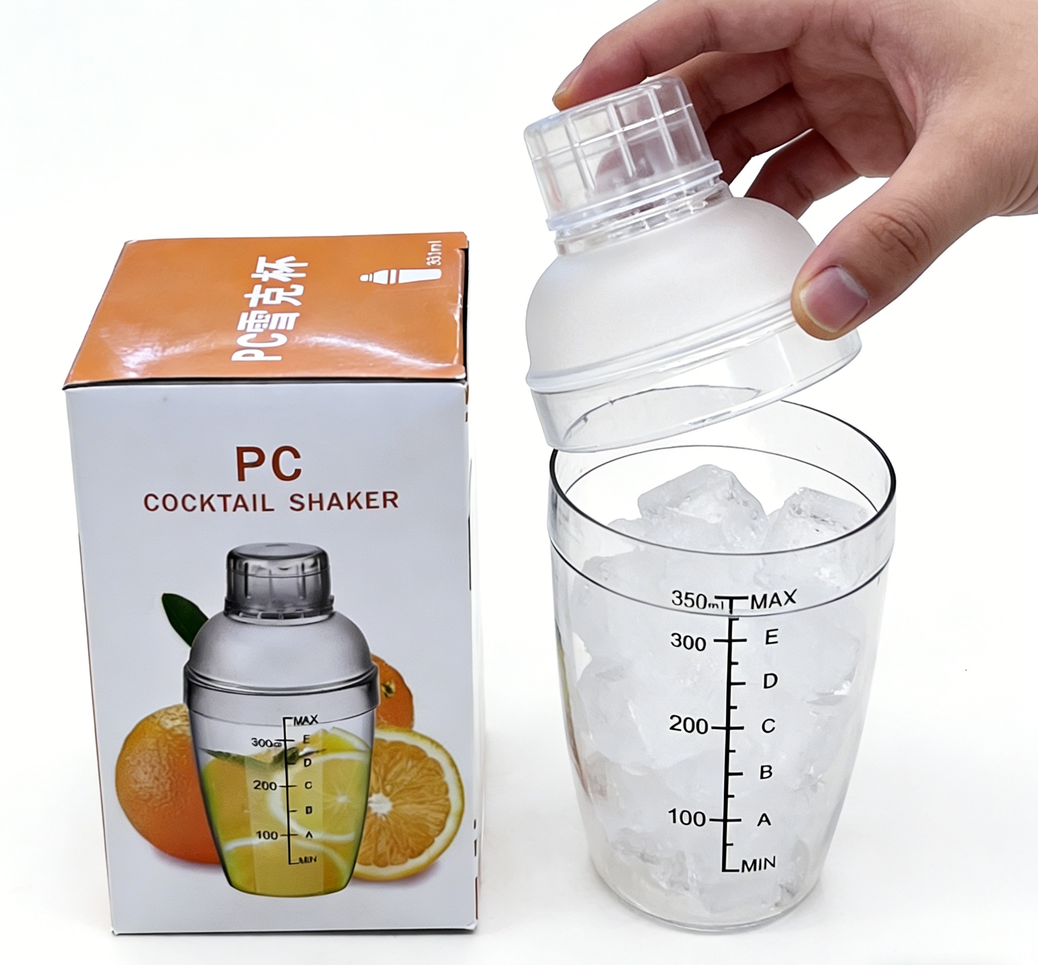 PC transparent scale cocktail shaker for home use, portable cocktail shaker, shaker glass details Picture