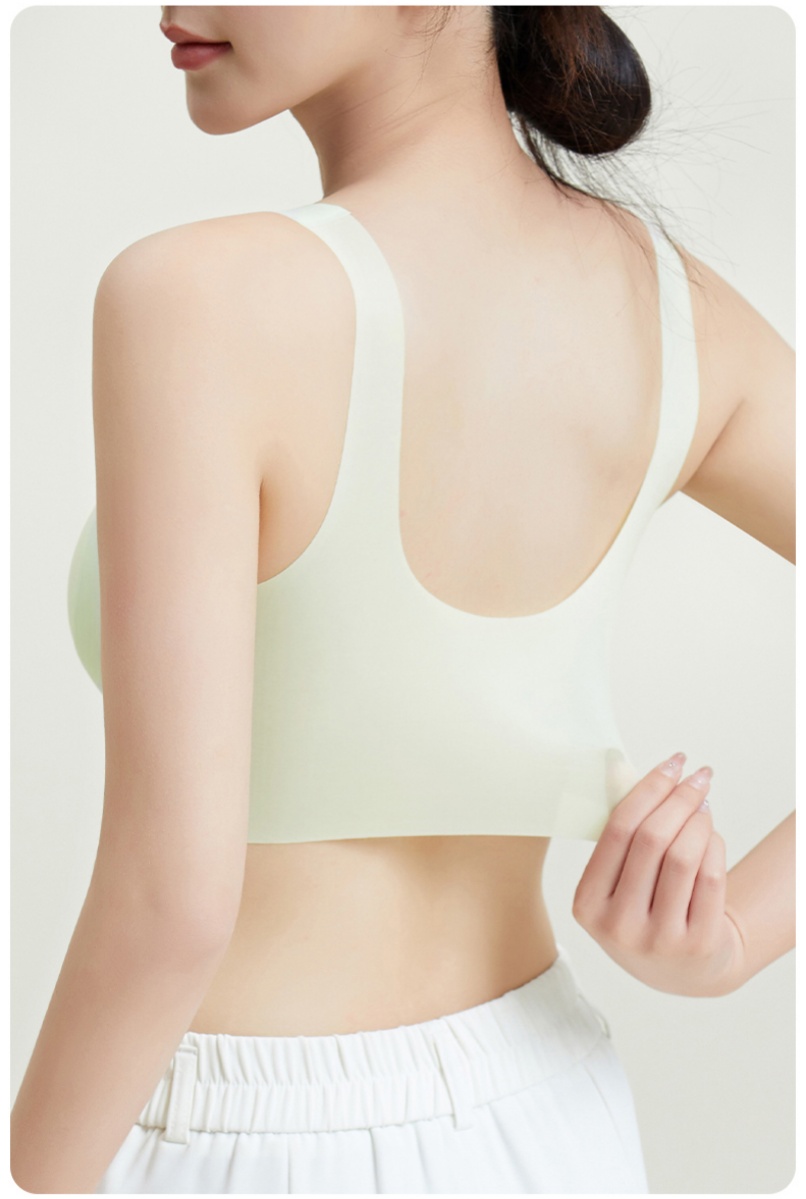 Yungan Soft Support Ultra-thin jelly traceless semi-fixed cup vest, thin underwear, traceless comfort, no steel ring vest details Picture