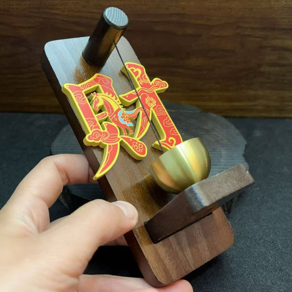 Zhonggong Craft copper and wood Celestial Official Bestows Blessings refrigerator self-adhesive Application Scenario