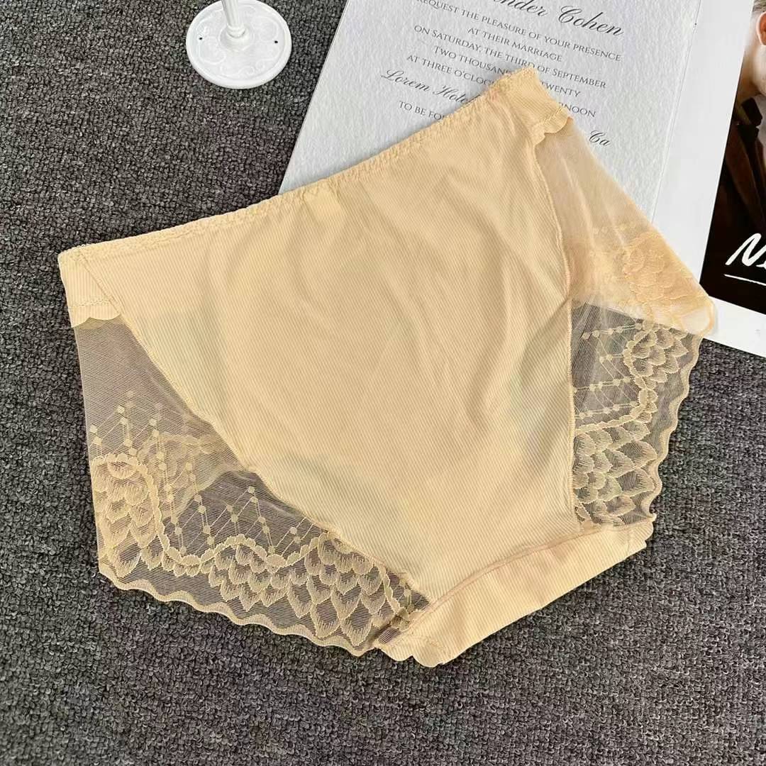 8838# Export to the Middle East and Africa, stock of women's lace-trimmed pure cotton underwear, high-waisted, cinched, large-sized, comfortable and breathable women's underwear QNI Specification drawing