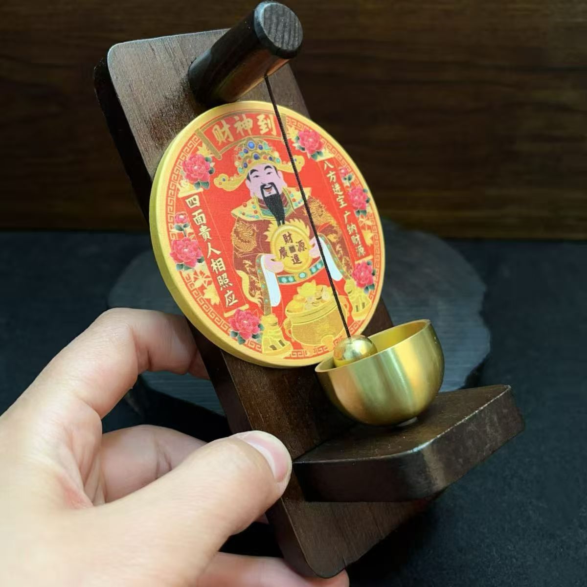 Zhonggong Craft copper and wood Celestial Official Bestows Blessings refrigerator self-adhesive detail image 2