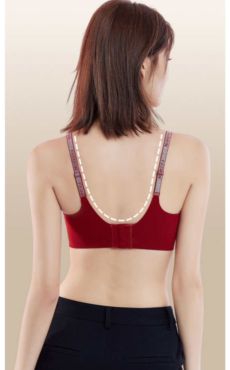 New seamless comfort, seamless letter shoulder strap brushed bra, seamless buttoned fine flash halter bra vest details Picture