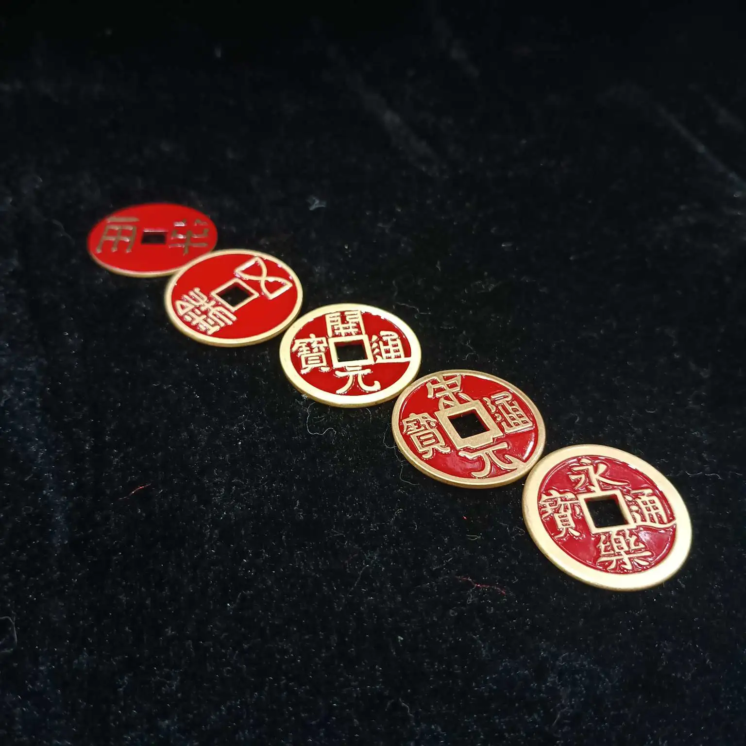 A set of 2.8cm red copper coins of the Five Great Emperors of China by Zhonggong Craft detail image 5