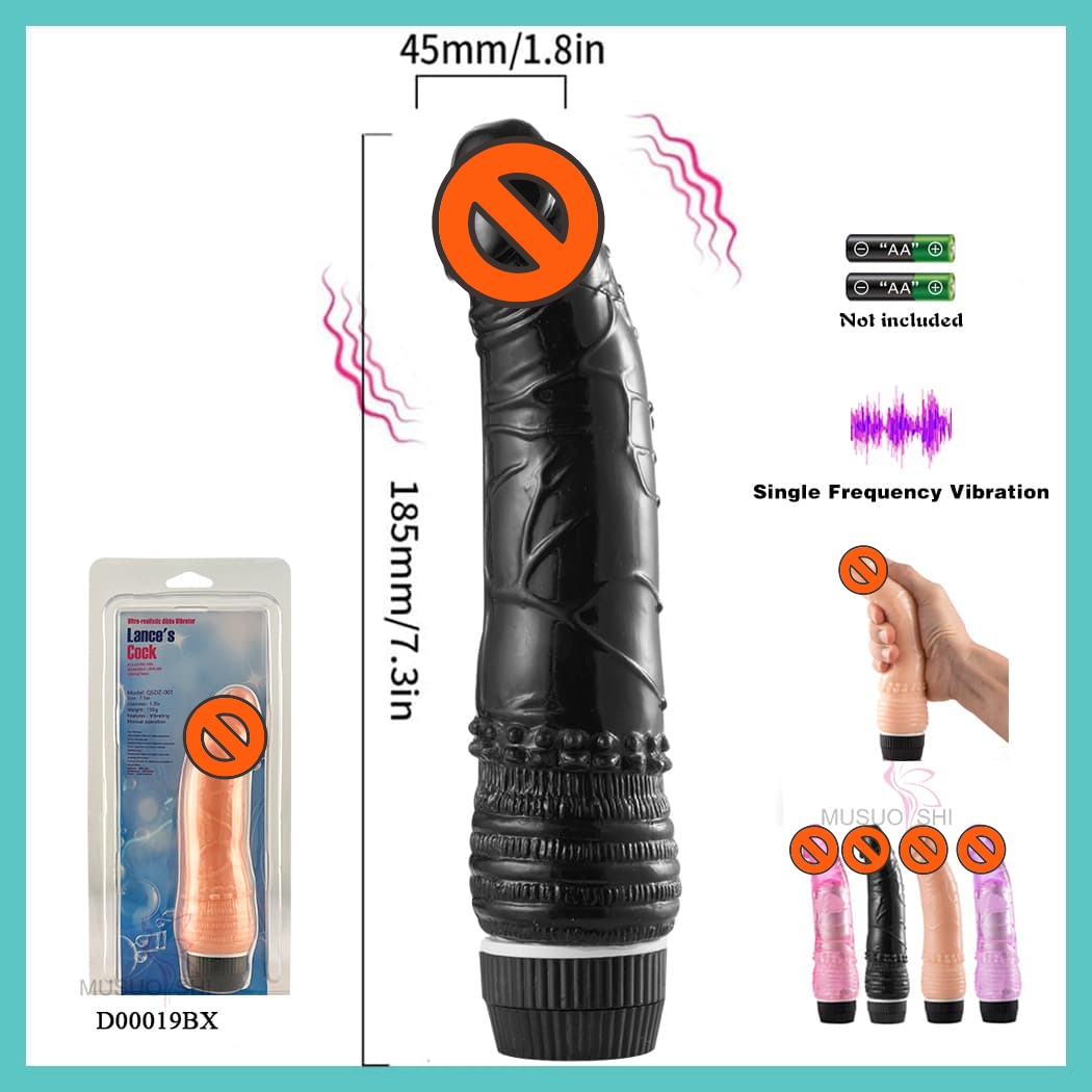 D00019BX Wholesale Cheap Battery Type Multi Speed Mini Vibrating Dildo  Giant Dildo Vibrator Sex Toy for Women Ladies full figure