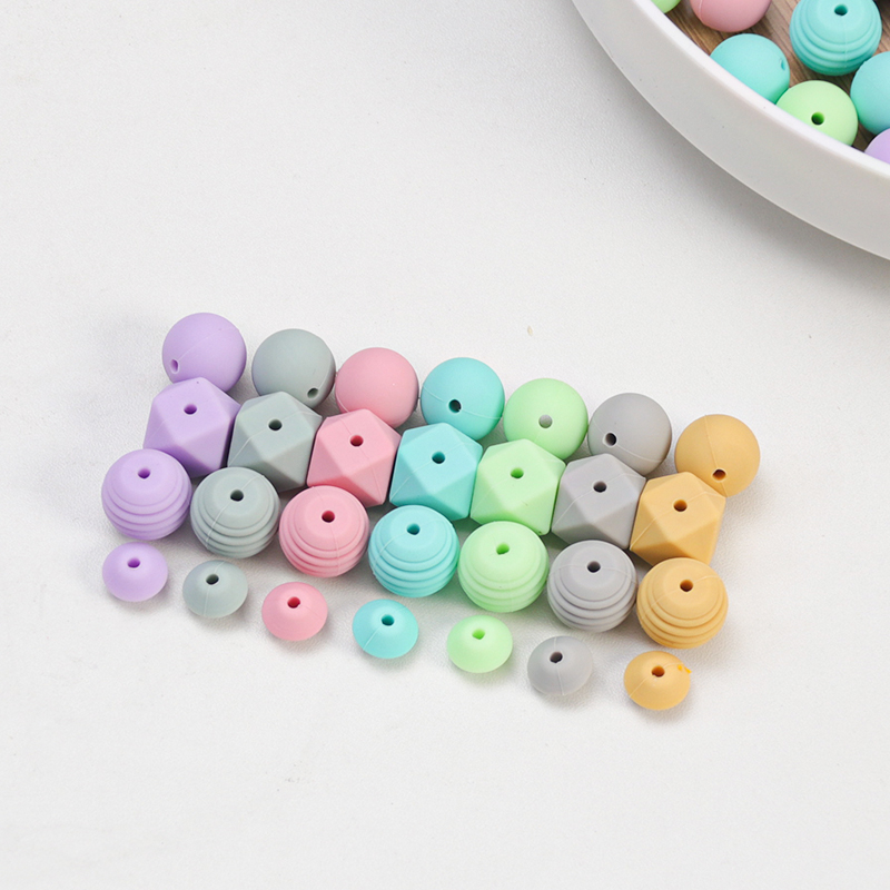 浙盛厂家现货彩色豹纹水转印硅胶珠子婴儿牙胶奶嘴链配件散珠益智串珠绕珠玩具详情5