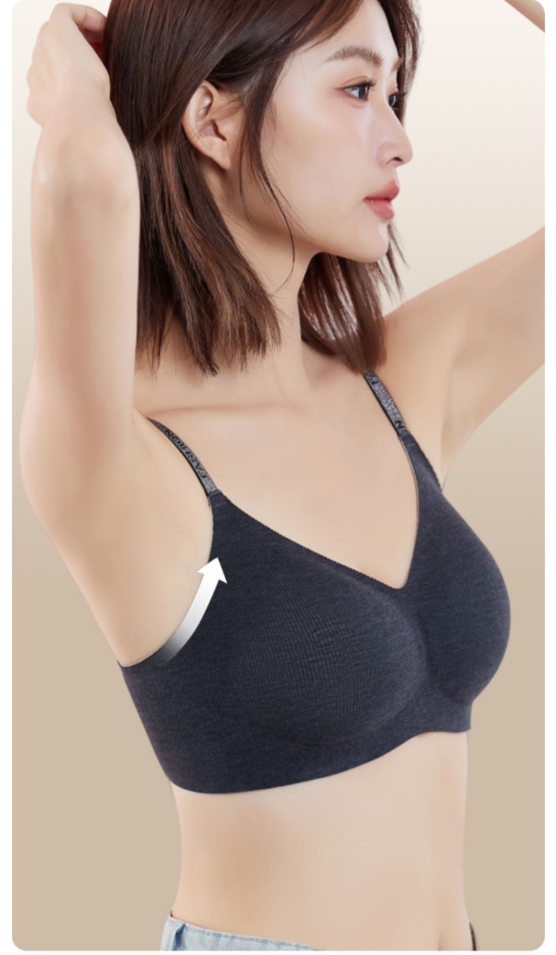 New seamless comfort, seamless letter shoulder strap brushed bra, seamless buttoned fine flash halter bra vest pic 9