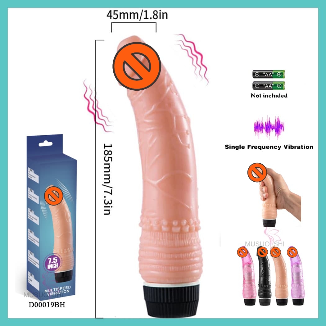 D00019BH  sex toys 10 Speed Waterproof Speed Vibrating Dildo for Women Female 7.3in Vibrating Dick with Single Frequency Vibration full figure