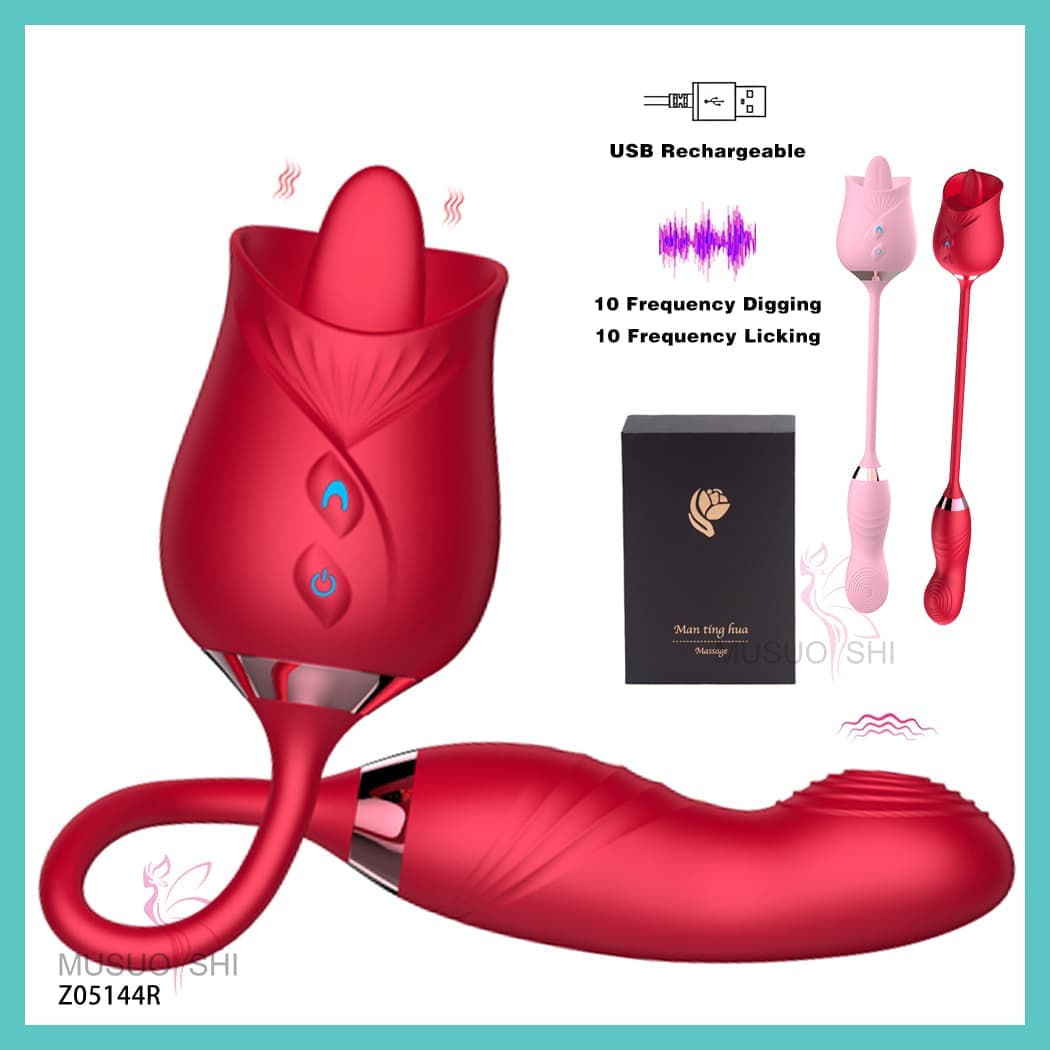 Z05144R  Wholesale 2 in 1 Digging Vibrator for Women Clitoris Stimulator Vibrators Woman's Sex Toys Massager full figure