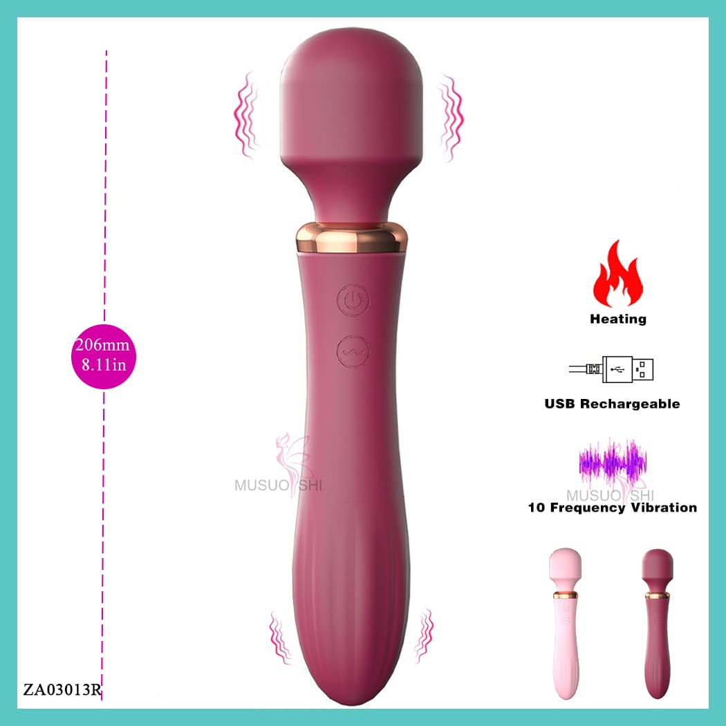 ZA03013R  Heating Rechargeable Adult Toy Vibrator Sex Toys Vibrator for WomanHeated USB Rechargeable Vibration Massager - 10 Modes full figure
