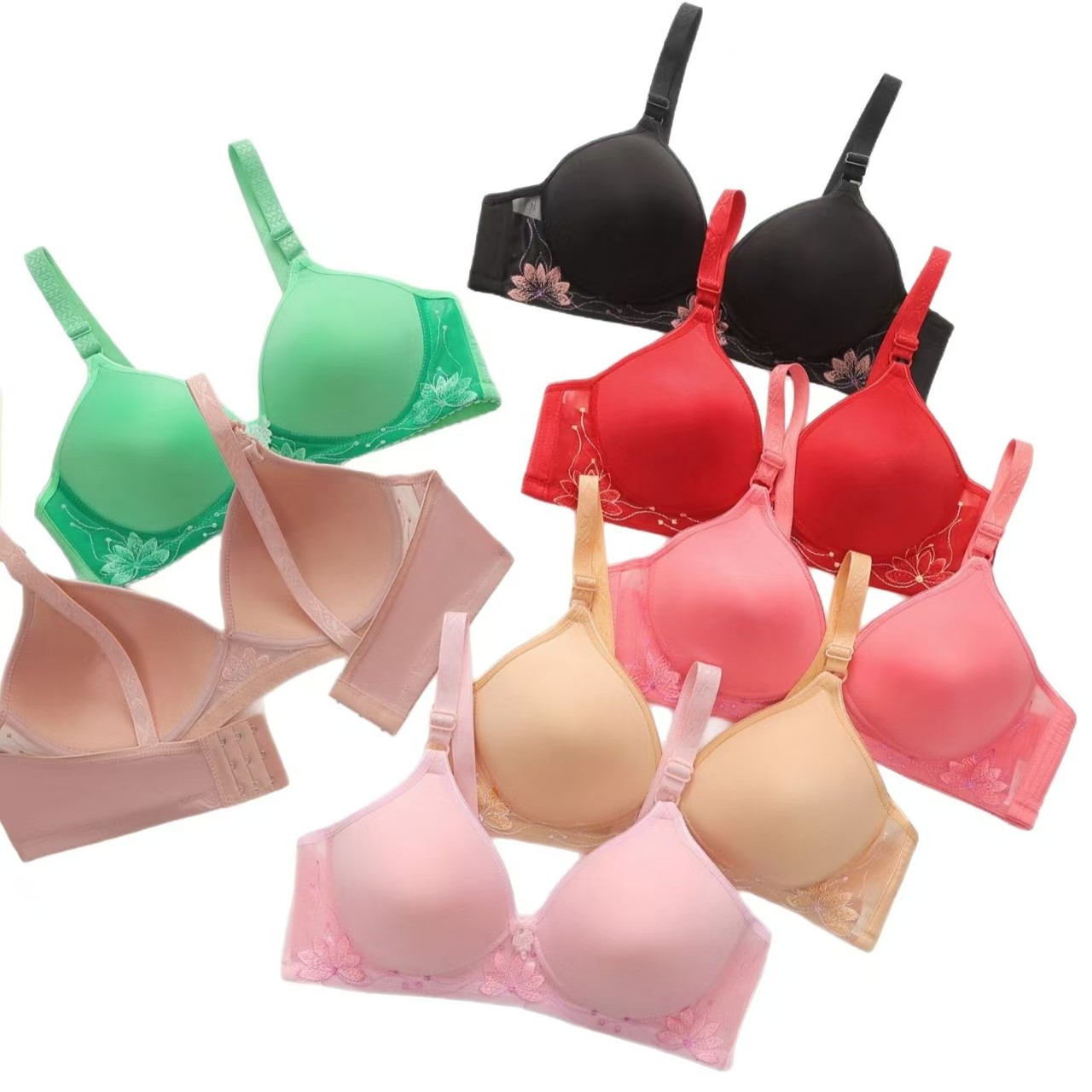 367# style for export to Europe, America, the Middle East and Africa. Embroidered large-sized underwear, comfortable jacquard bra, lace anti-sagging bra Specification drawing
