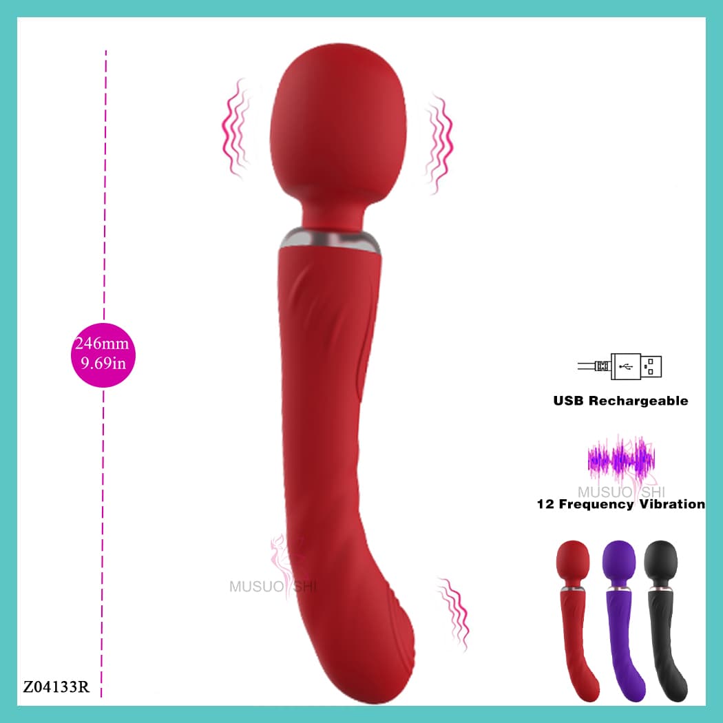 Z04133R  Waterproof Rechargeable Silicone Vibrator Dildo Massager Vagina Sex Toy Adult Product Vibrator for Women full figure