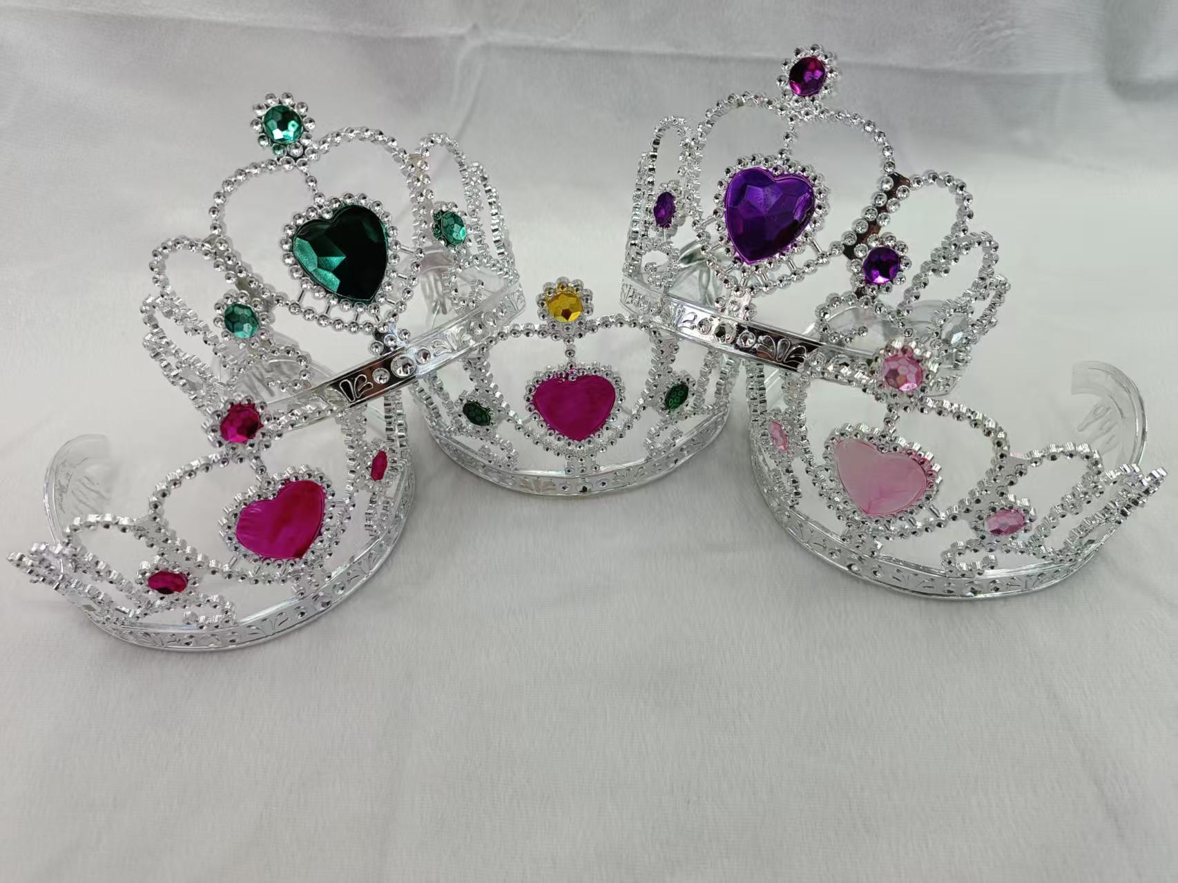 皇冠发饰装饰性皇冠饰品镀彩蝴蝶花环玩具儿童头饰配饰