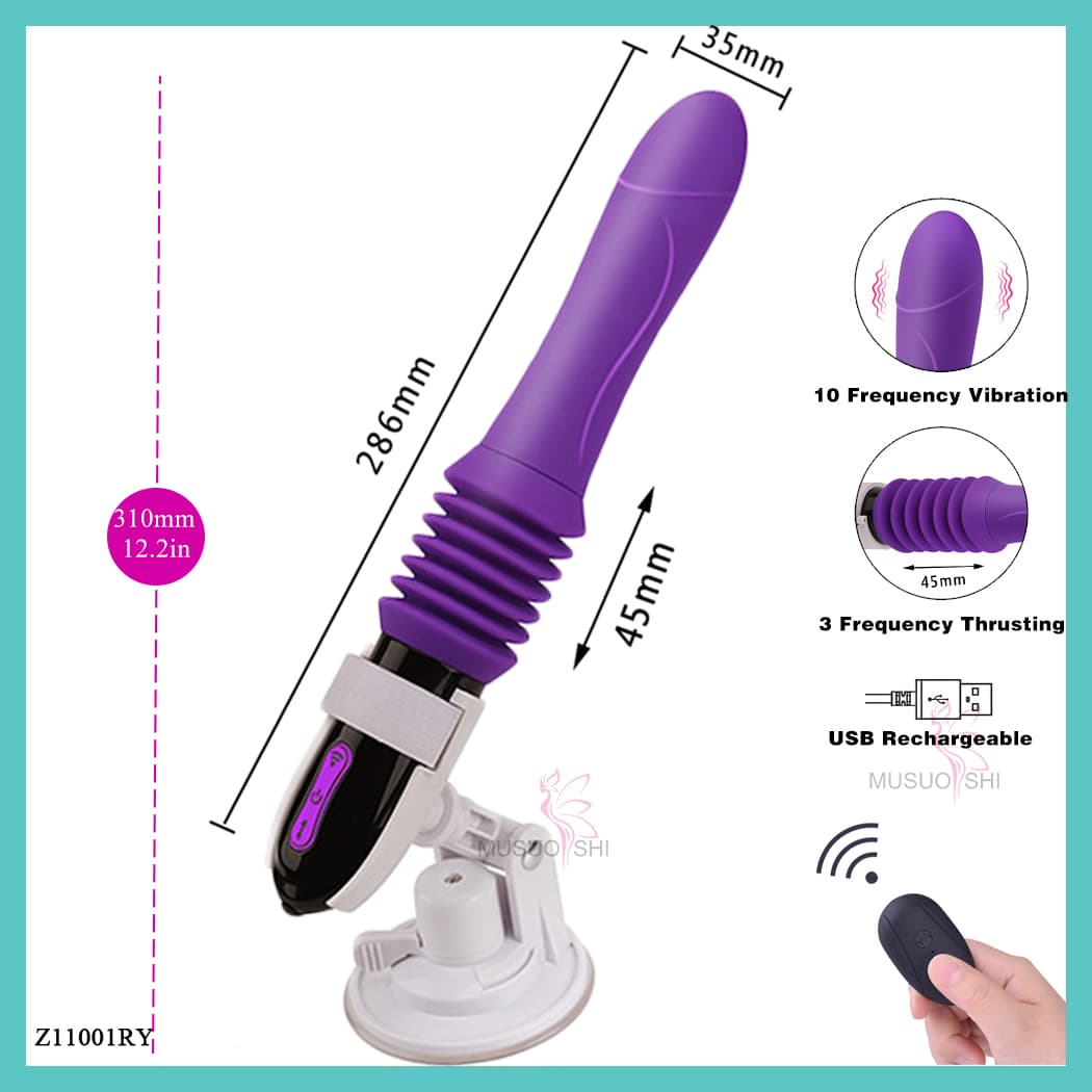 Z11001RY  Sex Toys Vibrating Remote Control Sex Machine Gun Automatic Thrusting Machine Anal Dildos Female Masturbation DildoPurple Rechargeable Vibrating Massager with Remote Control full figure
