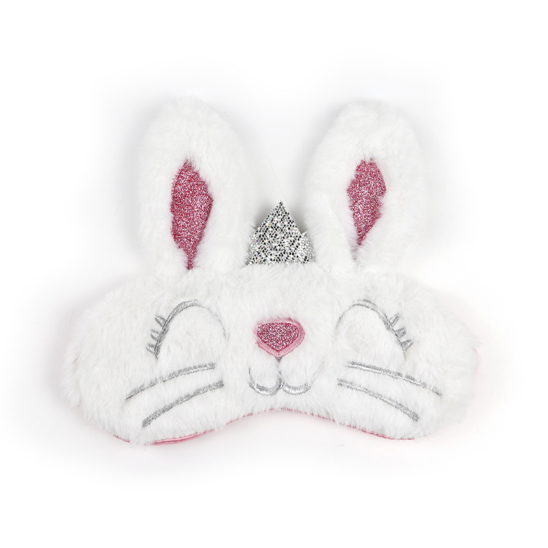 Customized cartoon plush rabbit eye masks for light-blocking girl outfits, personalized sleep eye protection masks are selling well across borders Item Picture