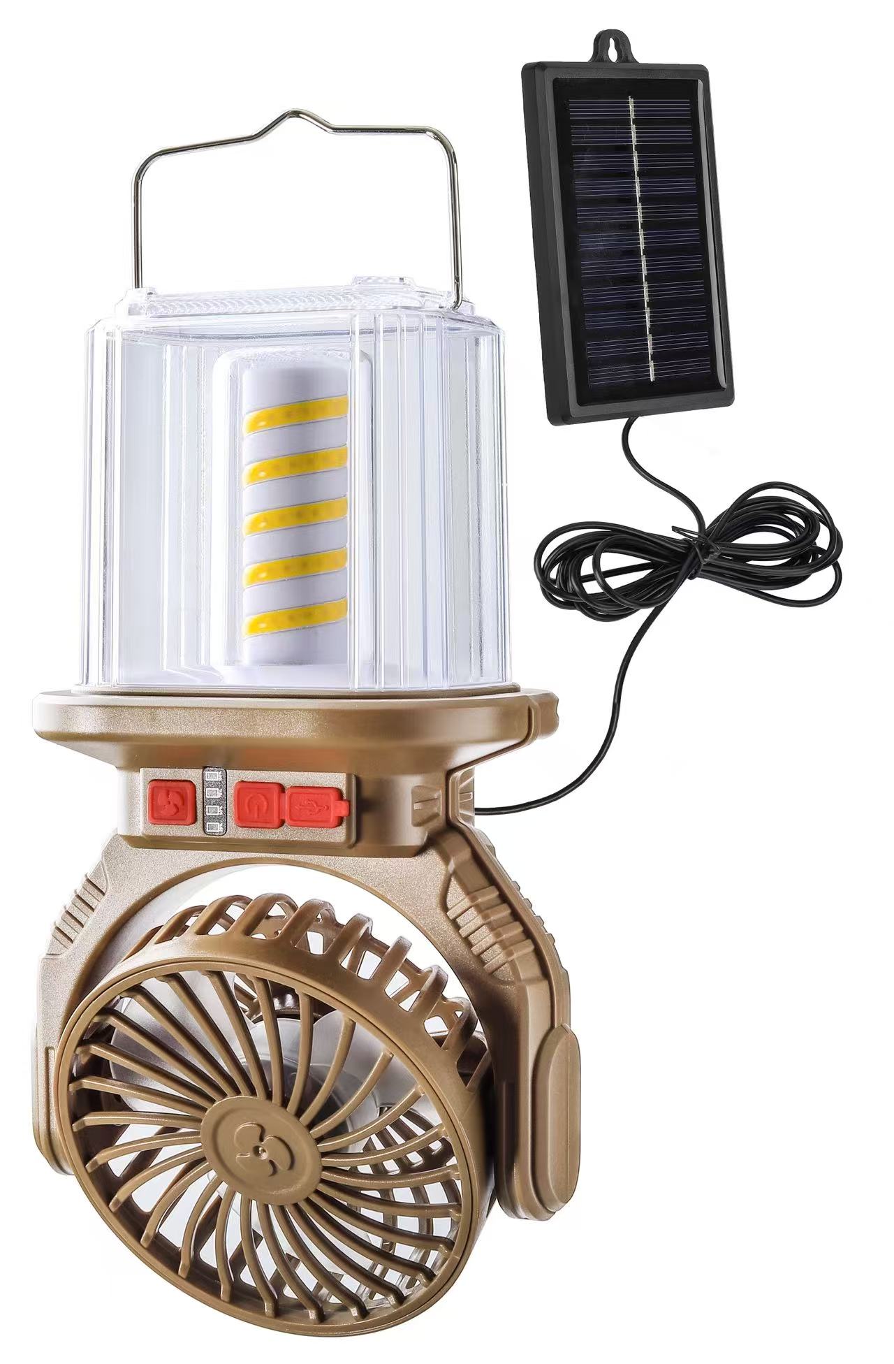 多功能露营风扇灯 可充电便携式风扇 太阳能可提供充电风扇风扇灯